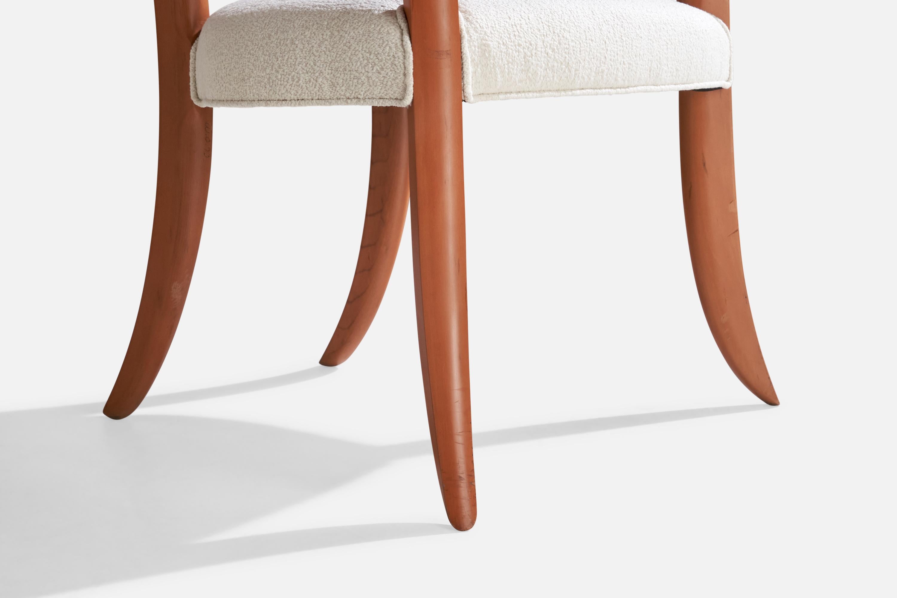 Wendell Castle, Springborn Armchair, Cherry, Poplar, Fabric, USA, 1993 In Good Condition For Sale In High Point, NC