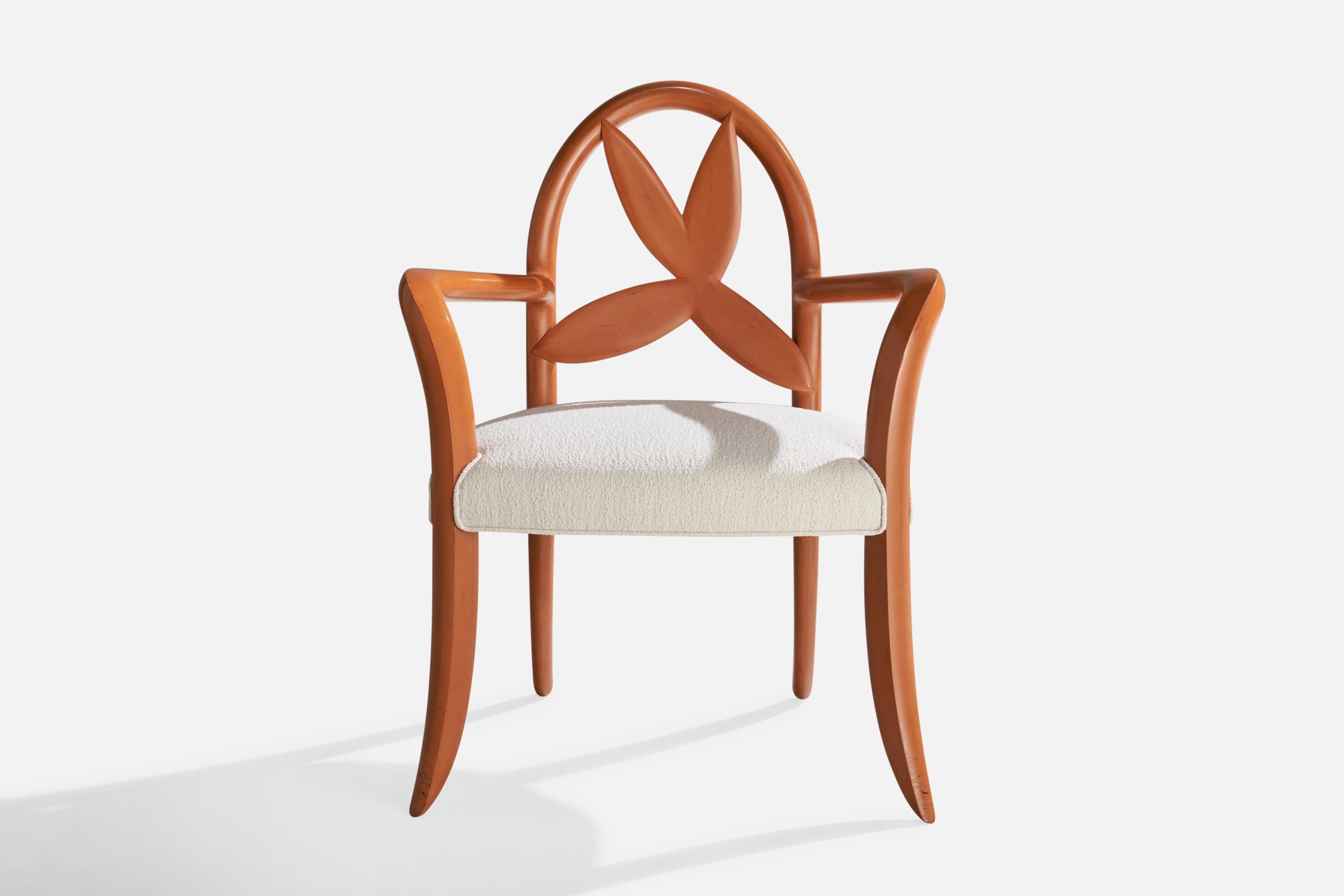 American Wendell Castle, Springborn Armchair, Cherry, Poplar, Fabric, USA, 1993 For Sale