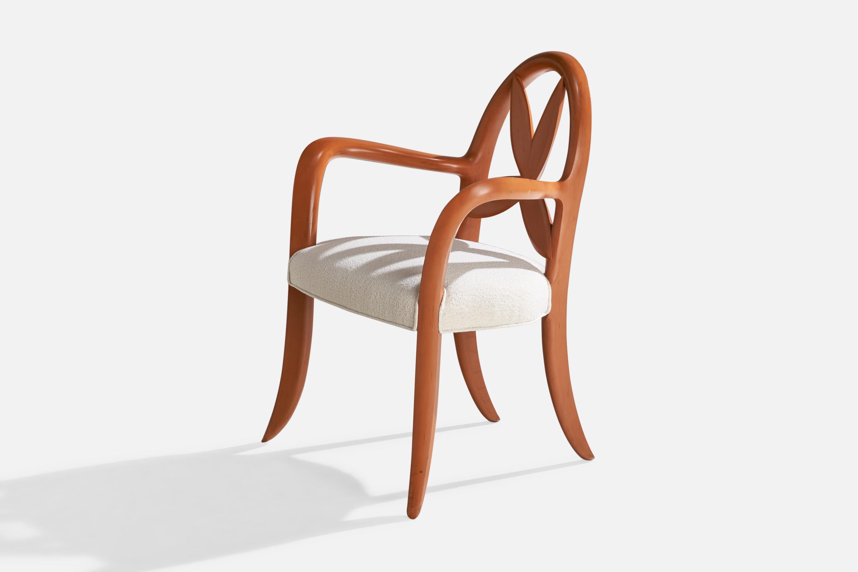 Wendell Castle, Springborn Armchair, Cherry, Poplar, Fabric, USA, 1993 In Good Condition For Sale In High Point, NC