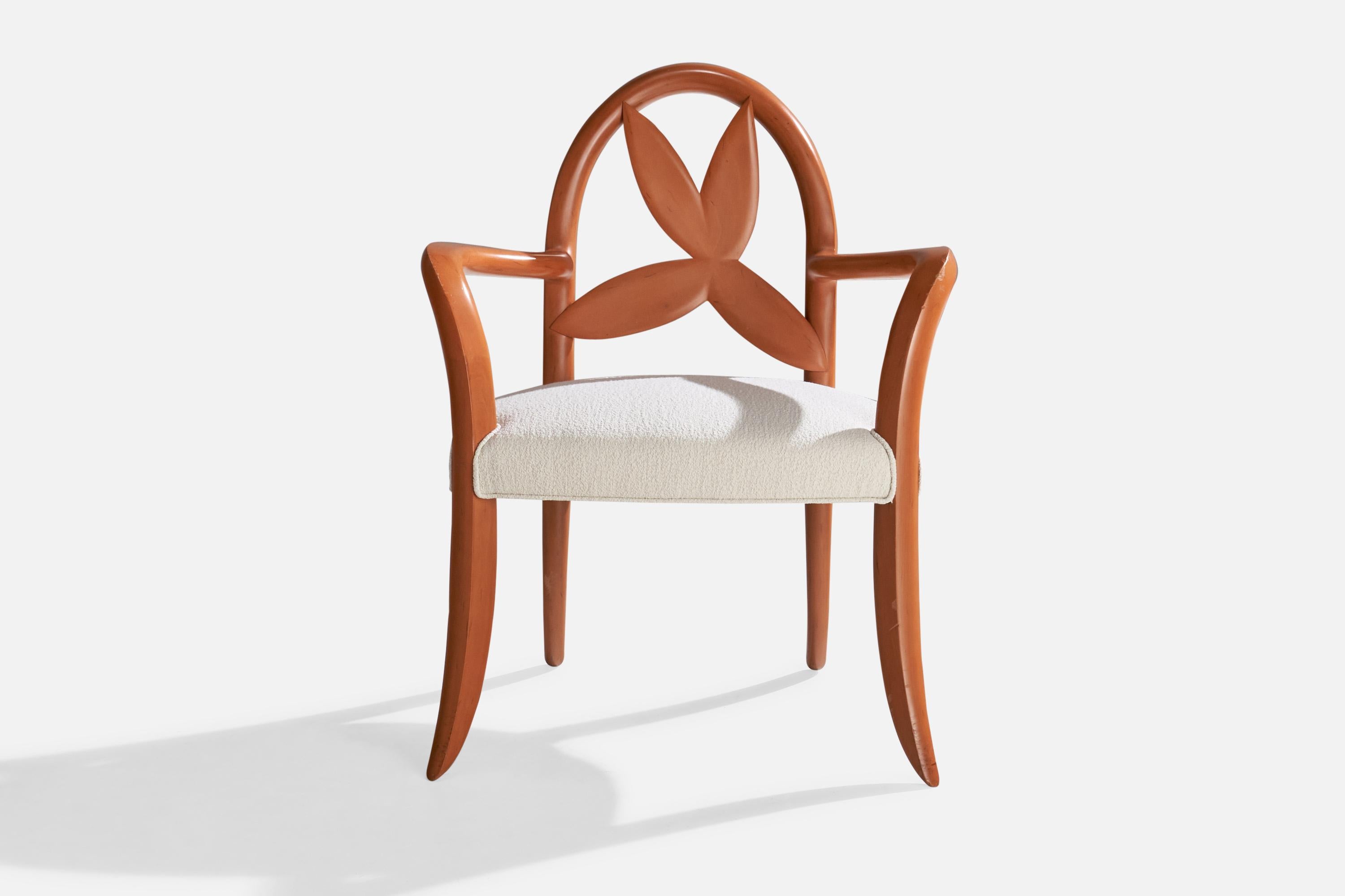 Late 20th Century Wendell Castle, Springborn Armchair, Cherry, Poplar, Fabric, USA, 1993 For Sale