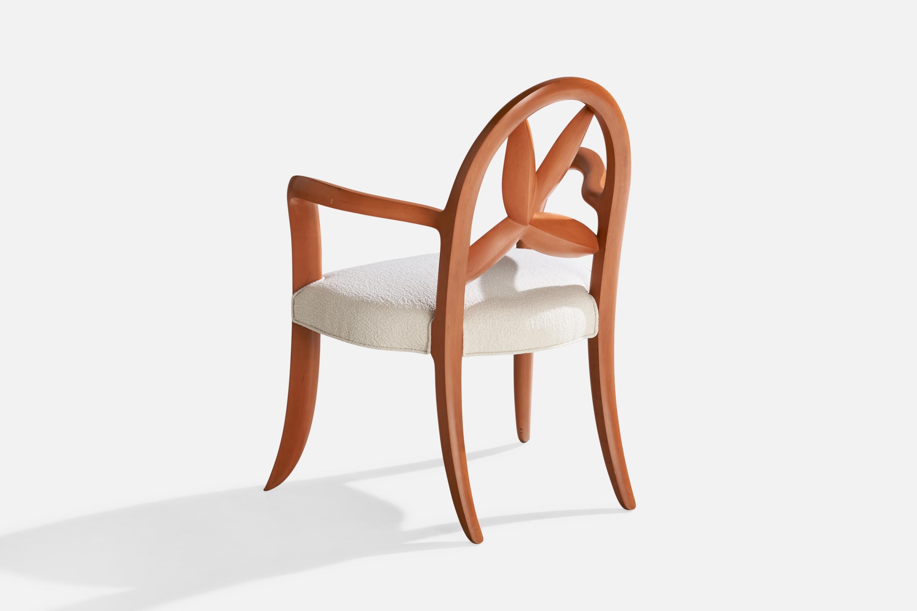 Late 20th Century Wendell Castle, Springborn Armchair, Cherry, Poplar, Fabric, USA, 1993 For Sale