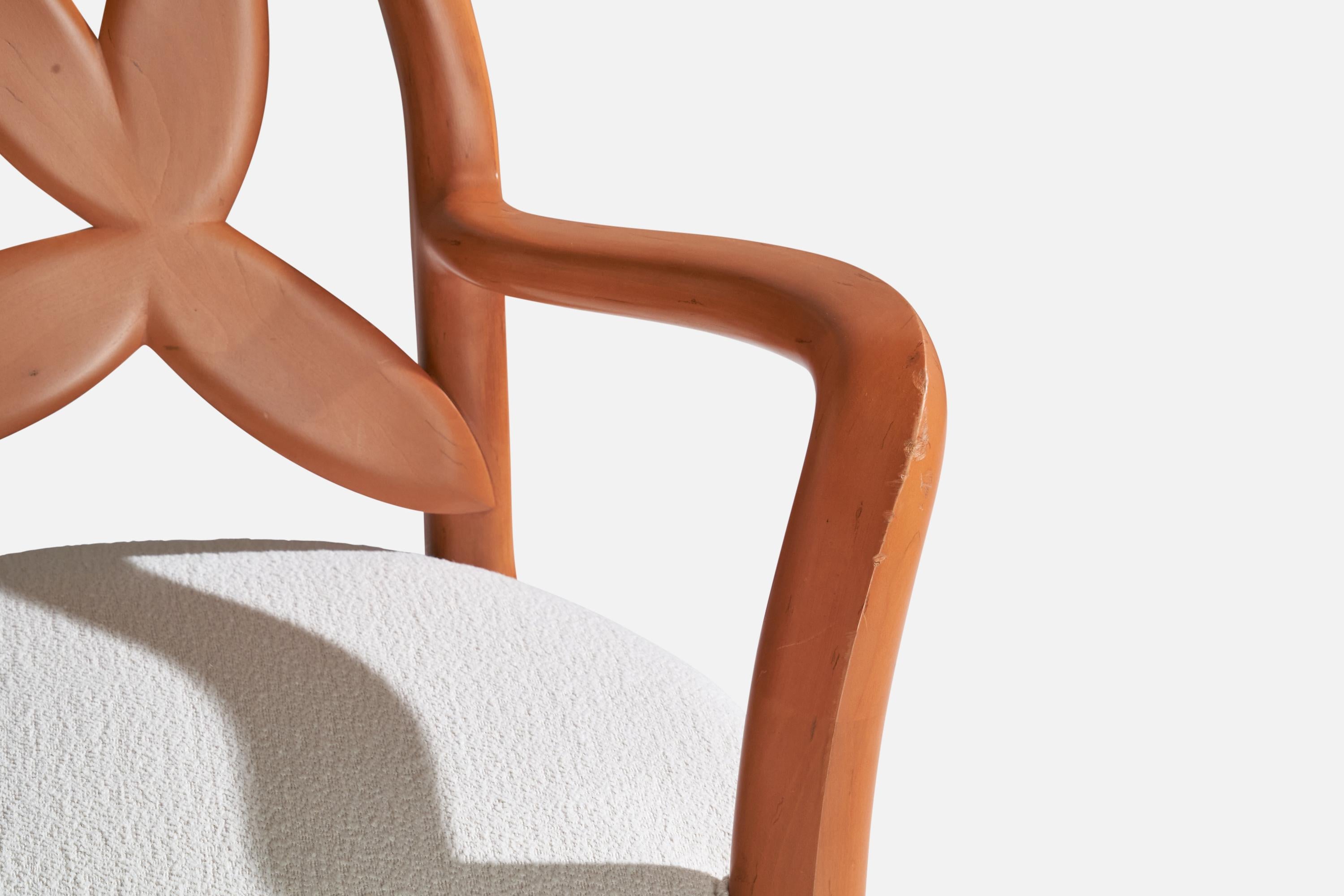Wendell Castle, Springborn Armchair, Cherry, Poplar, Fabric, USA, 1993 For Sale 1