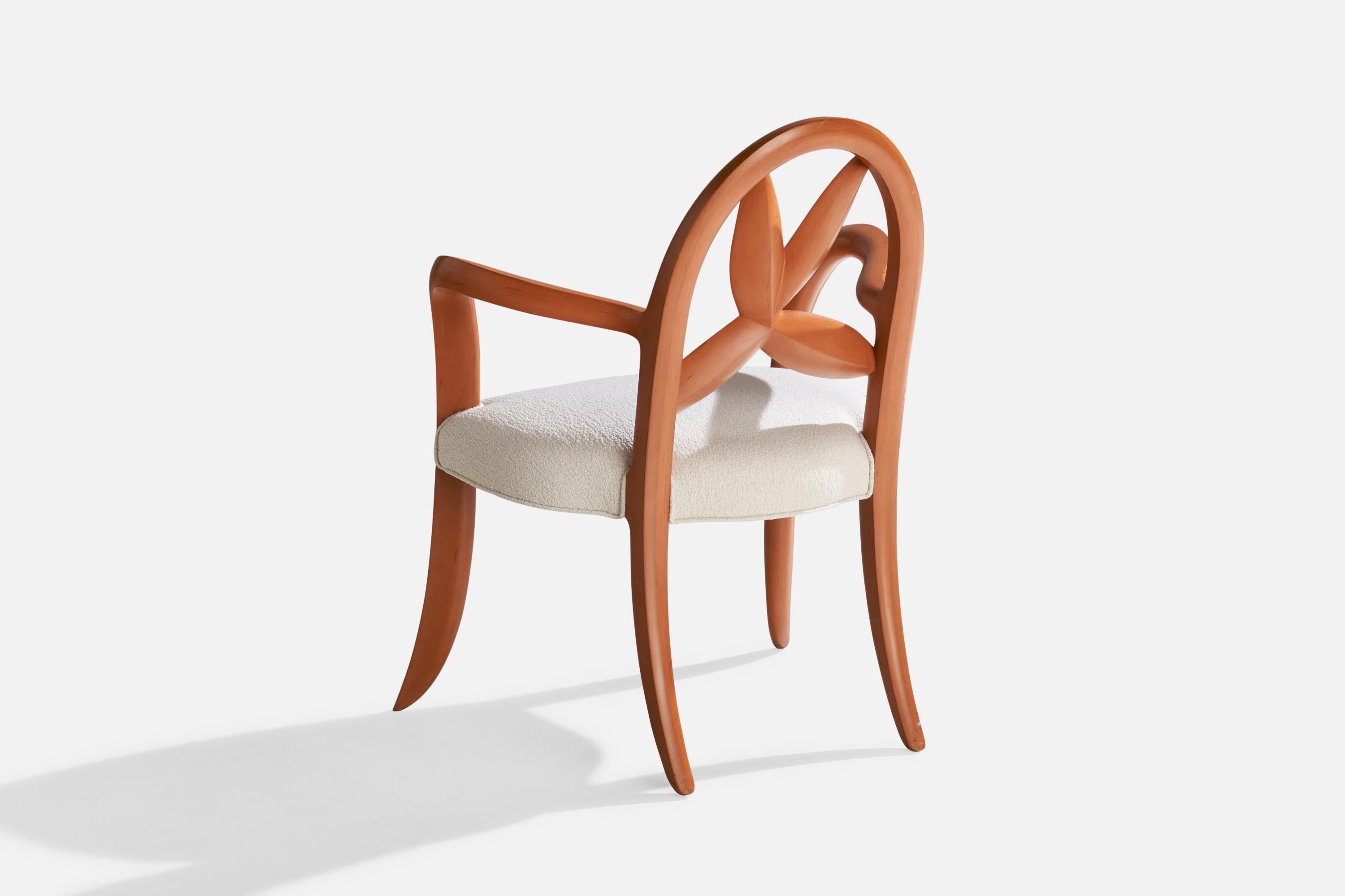Late 20th Century Wendell Castle, Springborn Armchair, Cherry, Poplar, Fabric, USA, 1993 For Sale