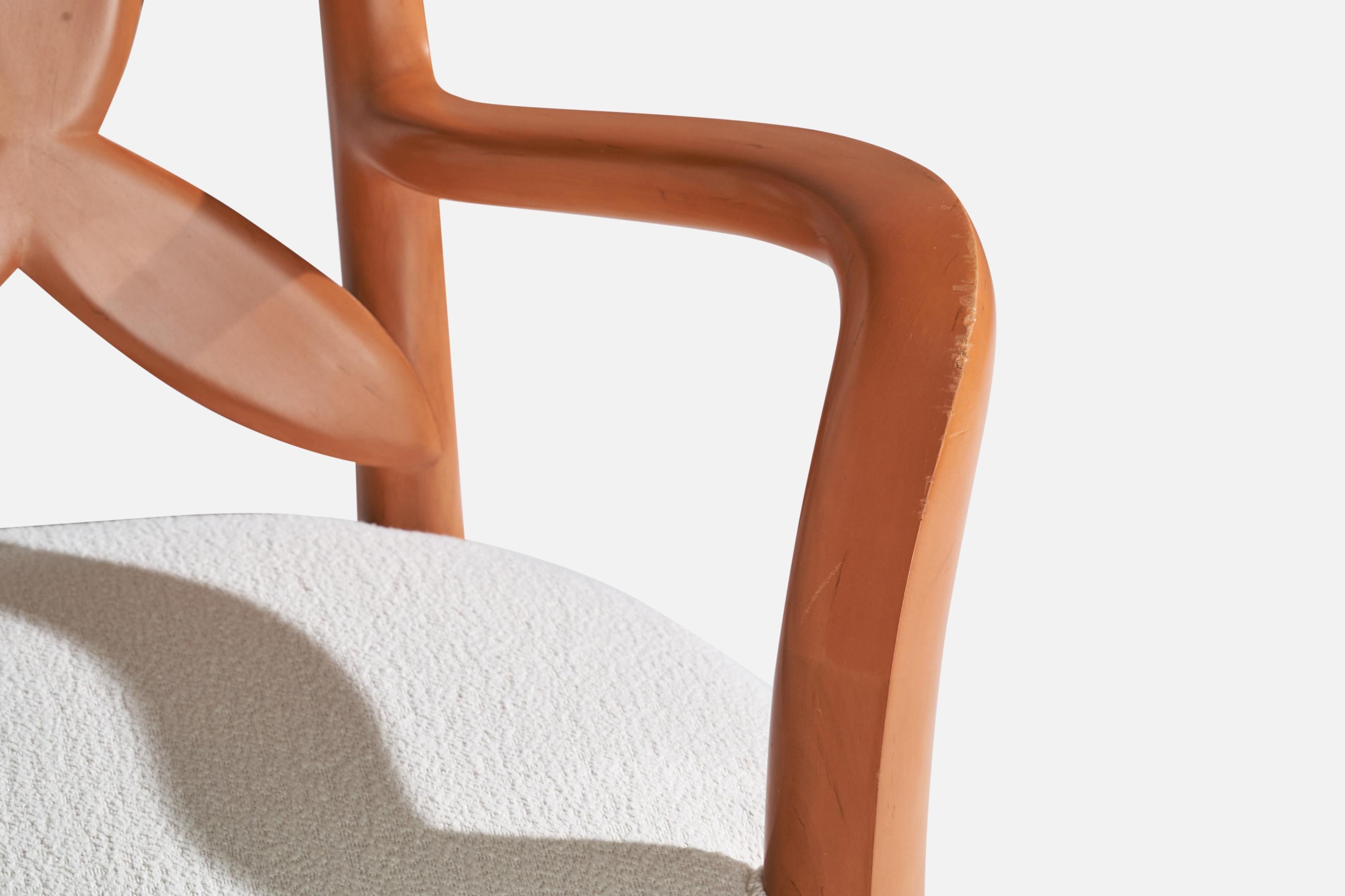Wendell Castle, Springborn Armchair, Cherry, Poplar, Fabric, USA, 1993 For Sale 1