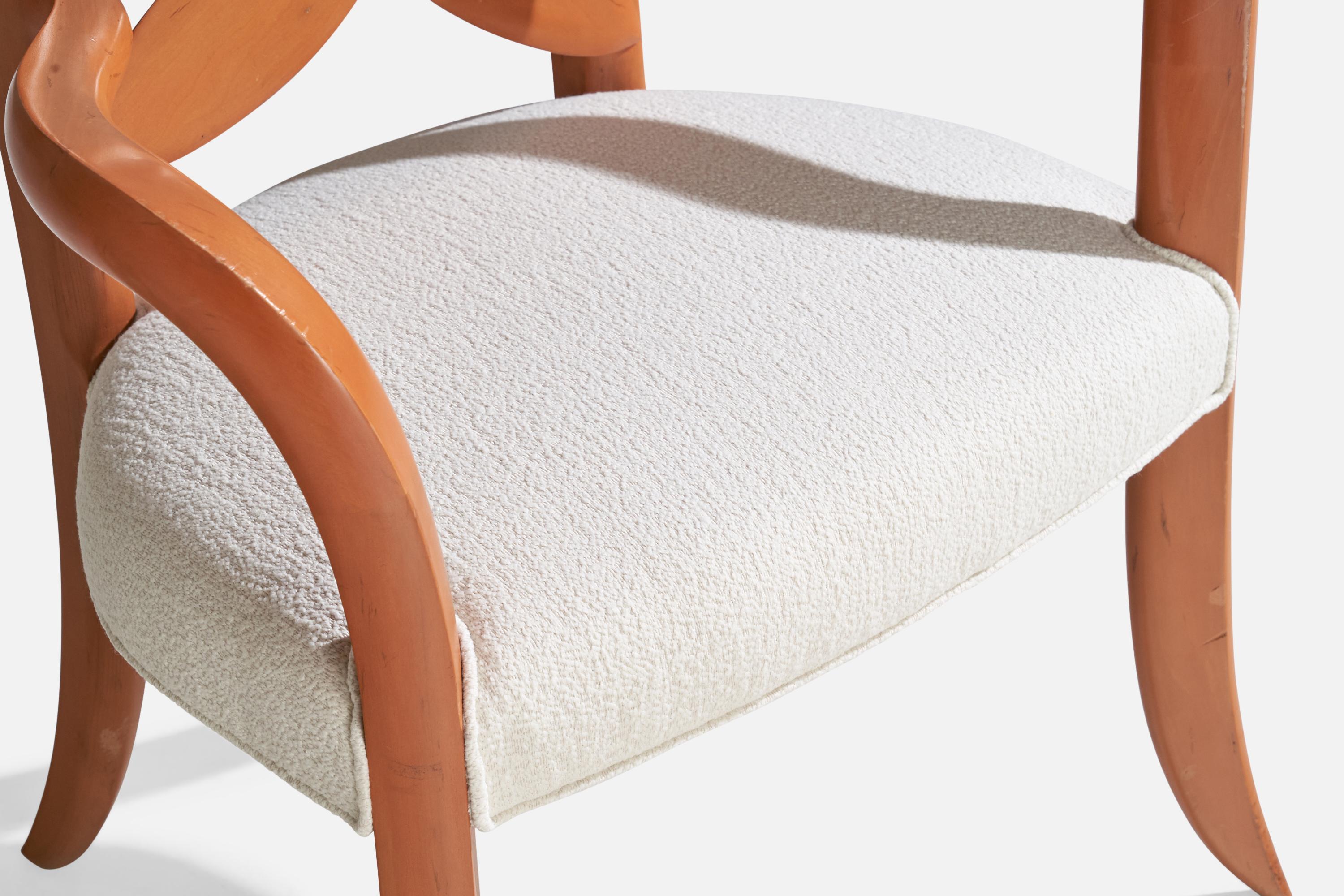 Wendell Castle, Springborn Armchair, Cherry, Poplar, Fabric, USA, 1993 For Sale 2