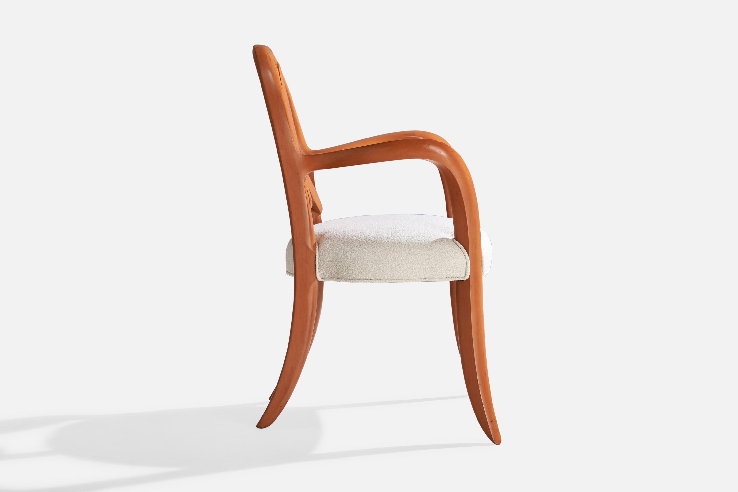 Wendell Castle, Springborn Armchair, Cherry, Poplar, Fabric, USA, 1993 For Sale 1