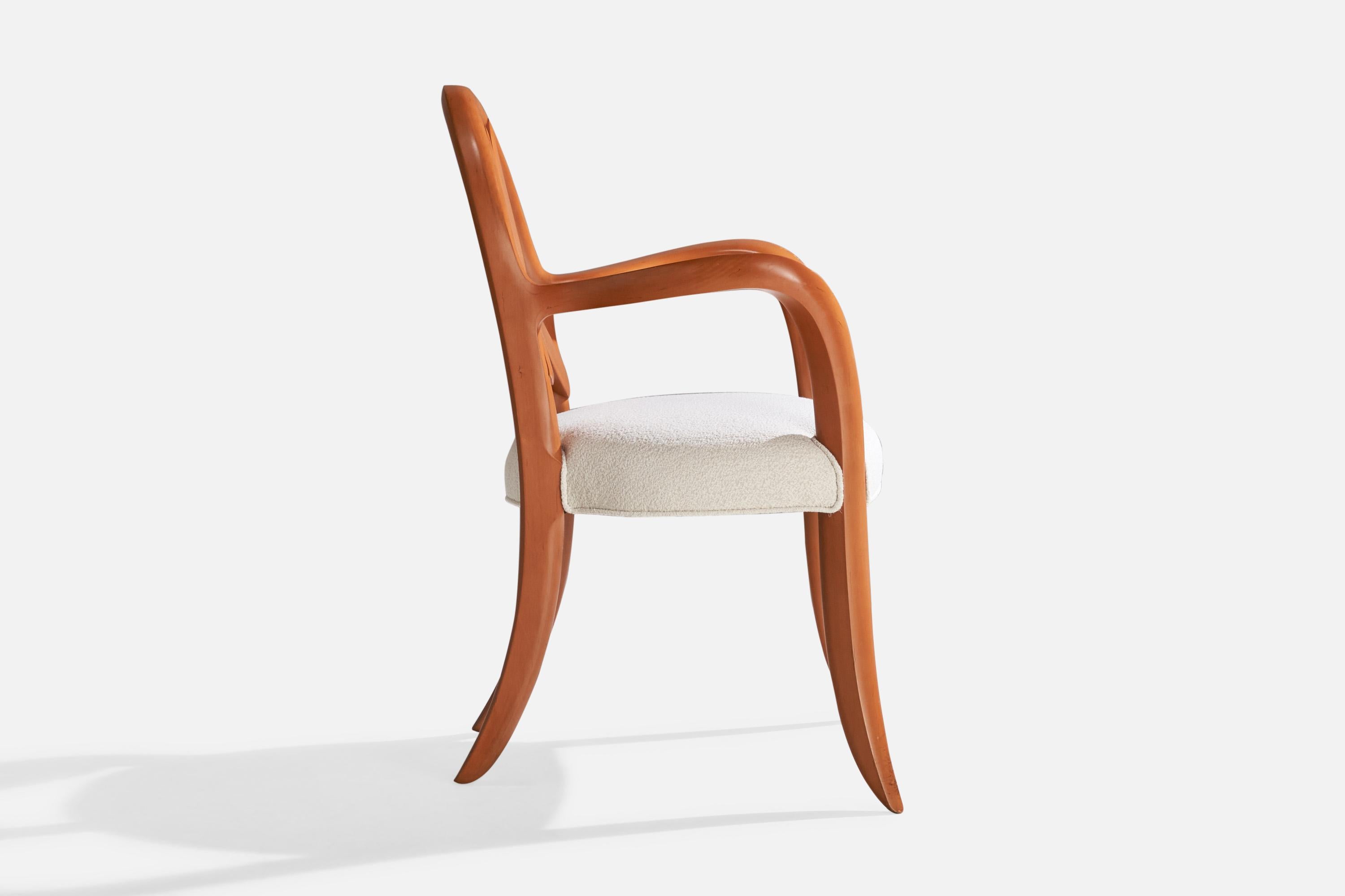 Wendell Castle, Springborn Armchair, Cherry, Poplar, Fabric, USA, 1993 For Sale 2
