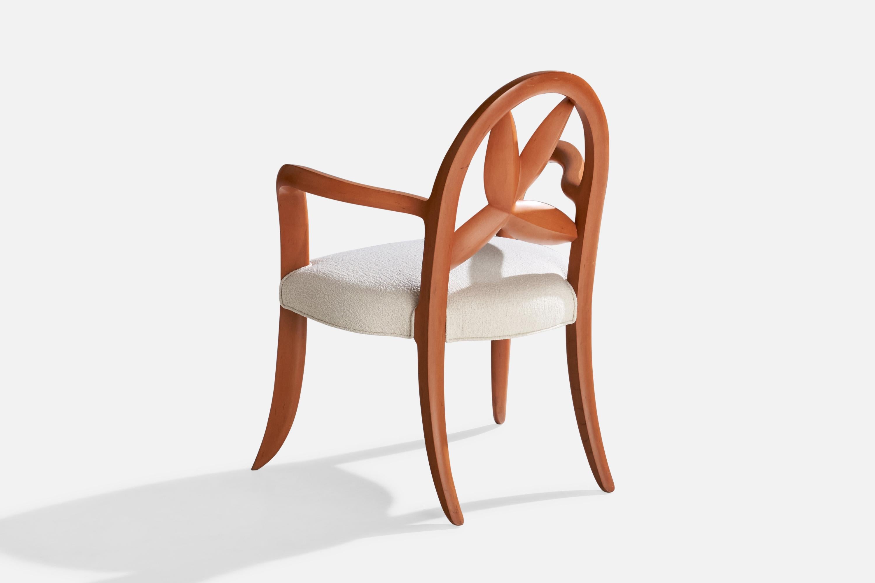 Wendell Castle, Springborn Armchair, Cherry, Poplar, Fabric, USA, 1993 For Sale 3