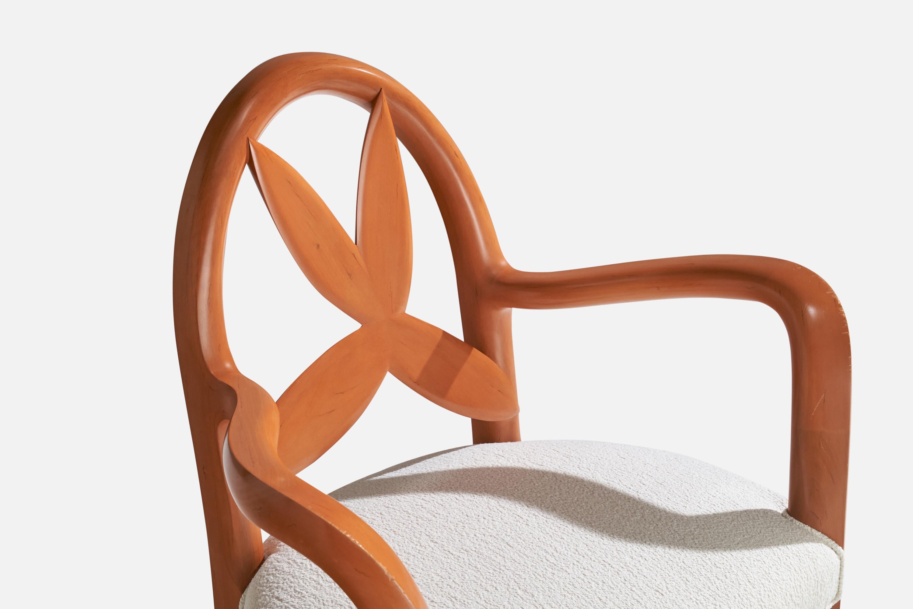 Wendell Castle, Springborn Armchair, Cherry, Poplar, Fabric, USA, 1993 For Sale 3