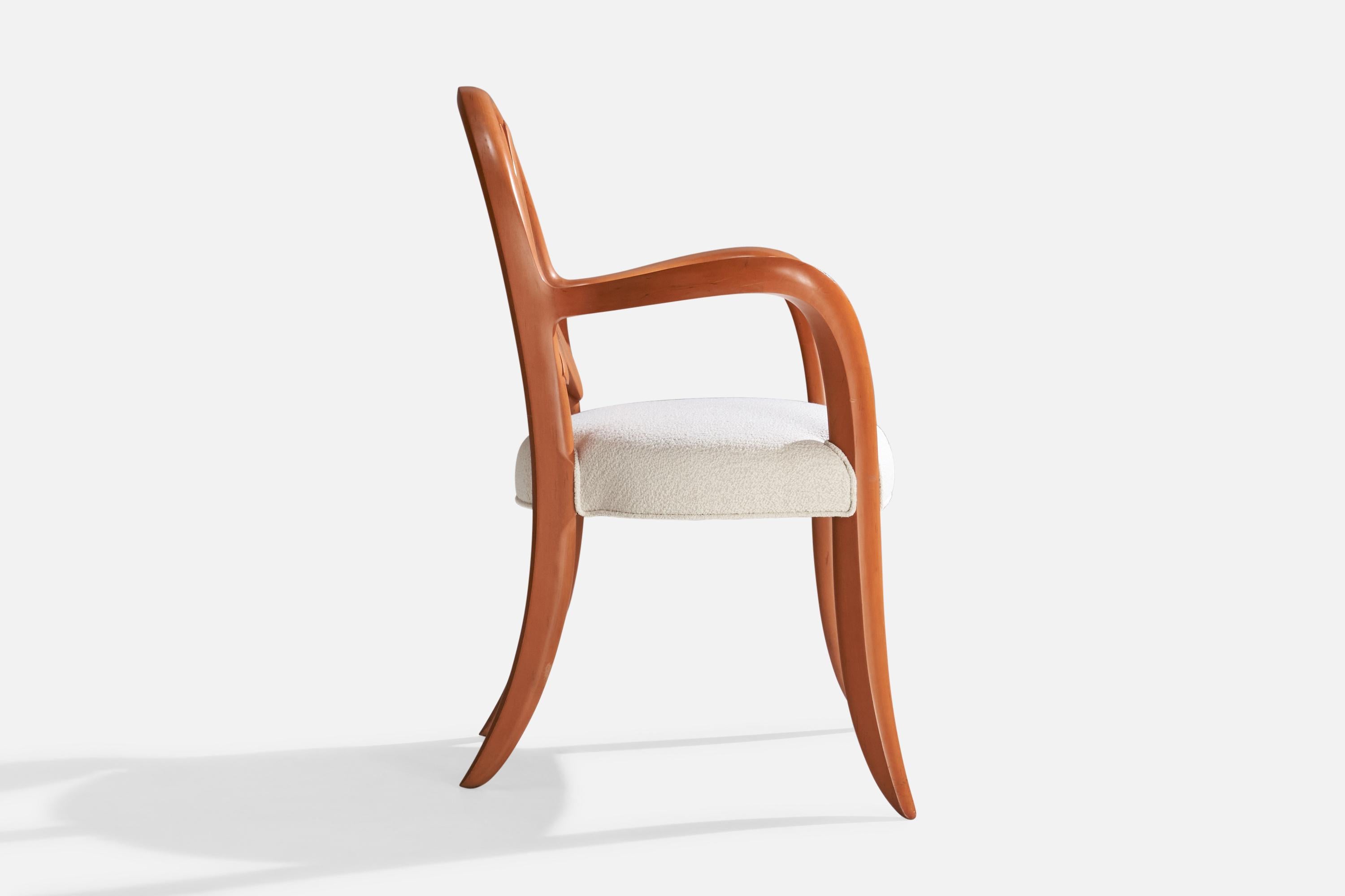 Wendell Castle, Springborn Armchair, Cherry, Poplar, Fabric, USA, 1993 For Sale 4