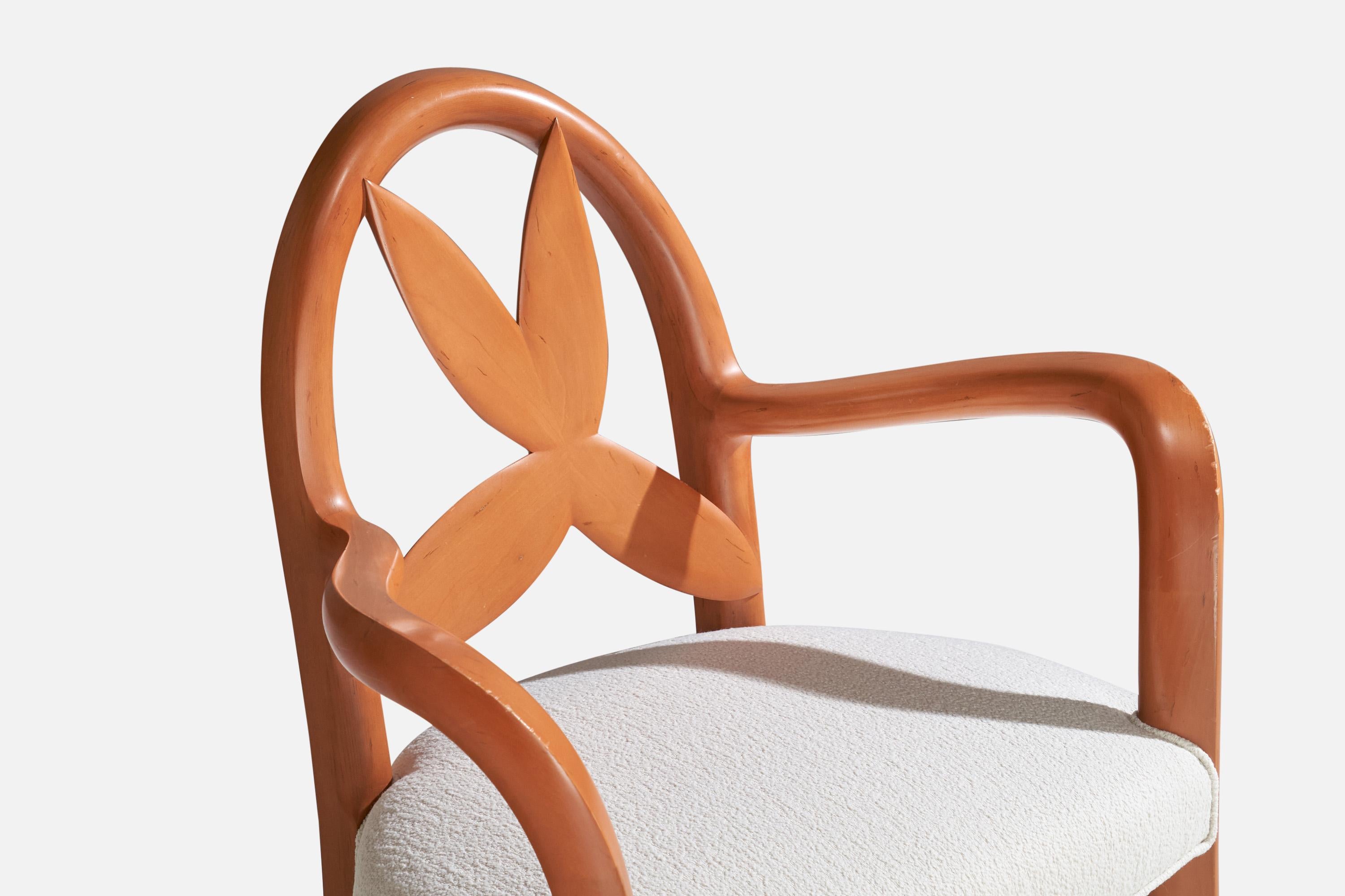 Wendell Castle, Springborn Armchair, Cherry, Poplar, Fabric, USA, 1993 For Sale 5