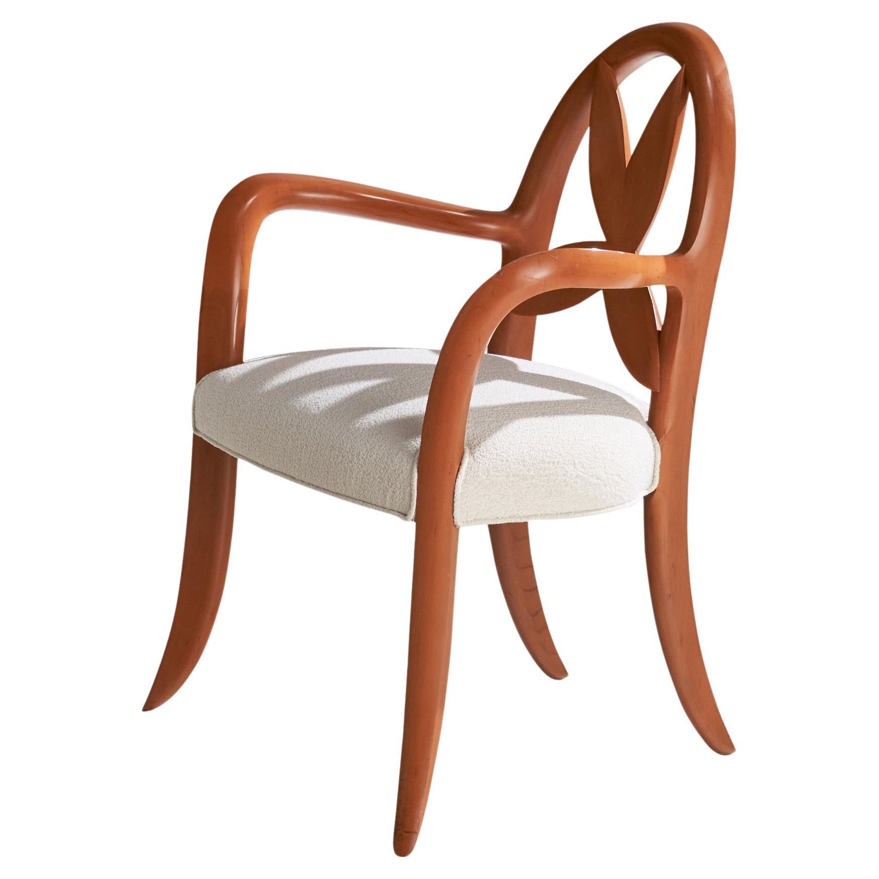 Wendell Castle, Springborn Armchair, Cherry, Poplar, Fabric, USA, 1993