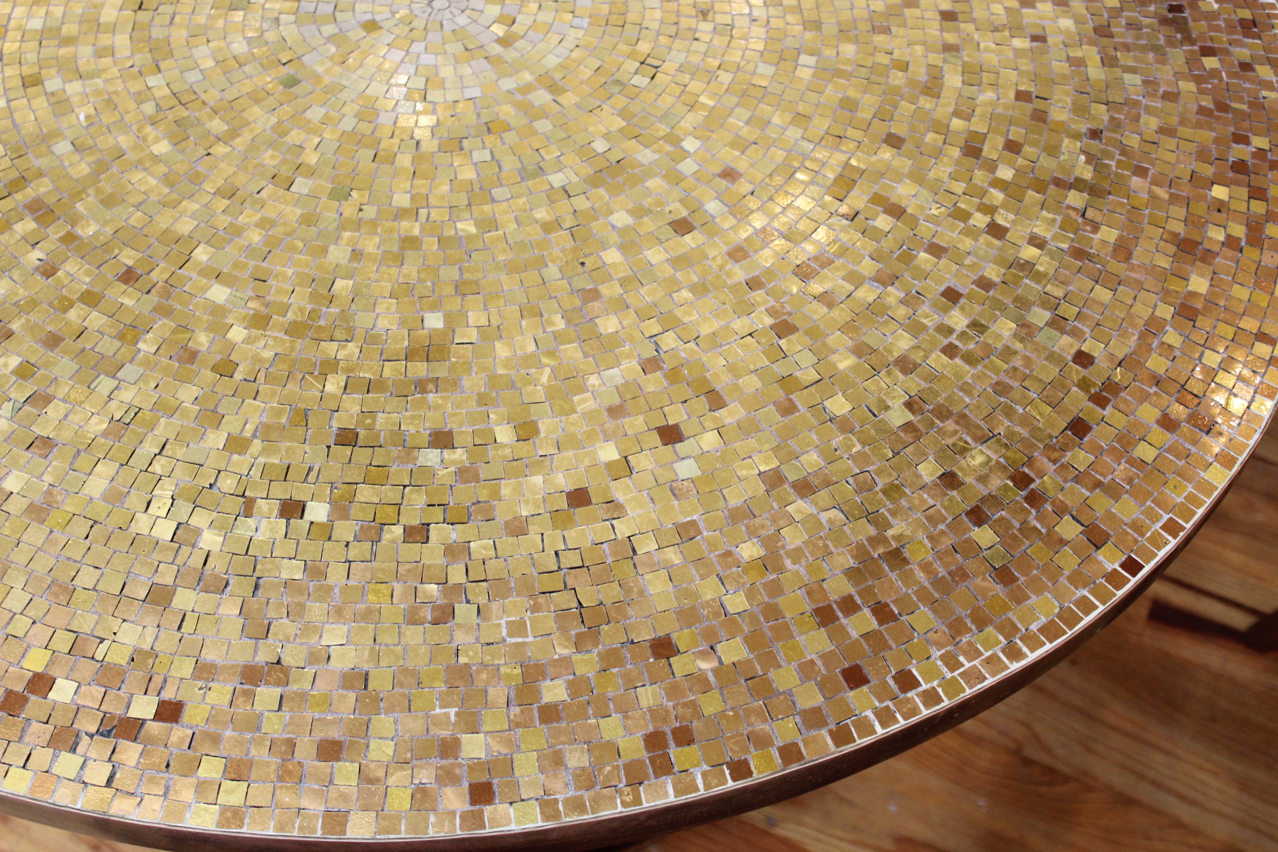 Wendell Castle Style Mid-Century Modern Center Table with Gold Mosaic Top 4