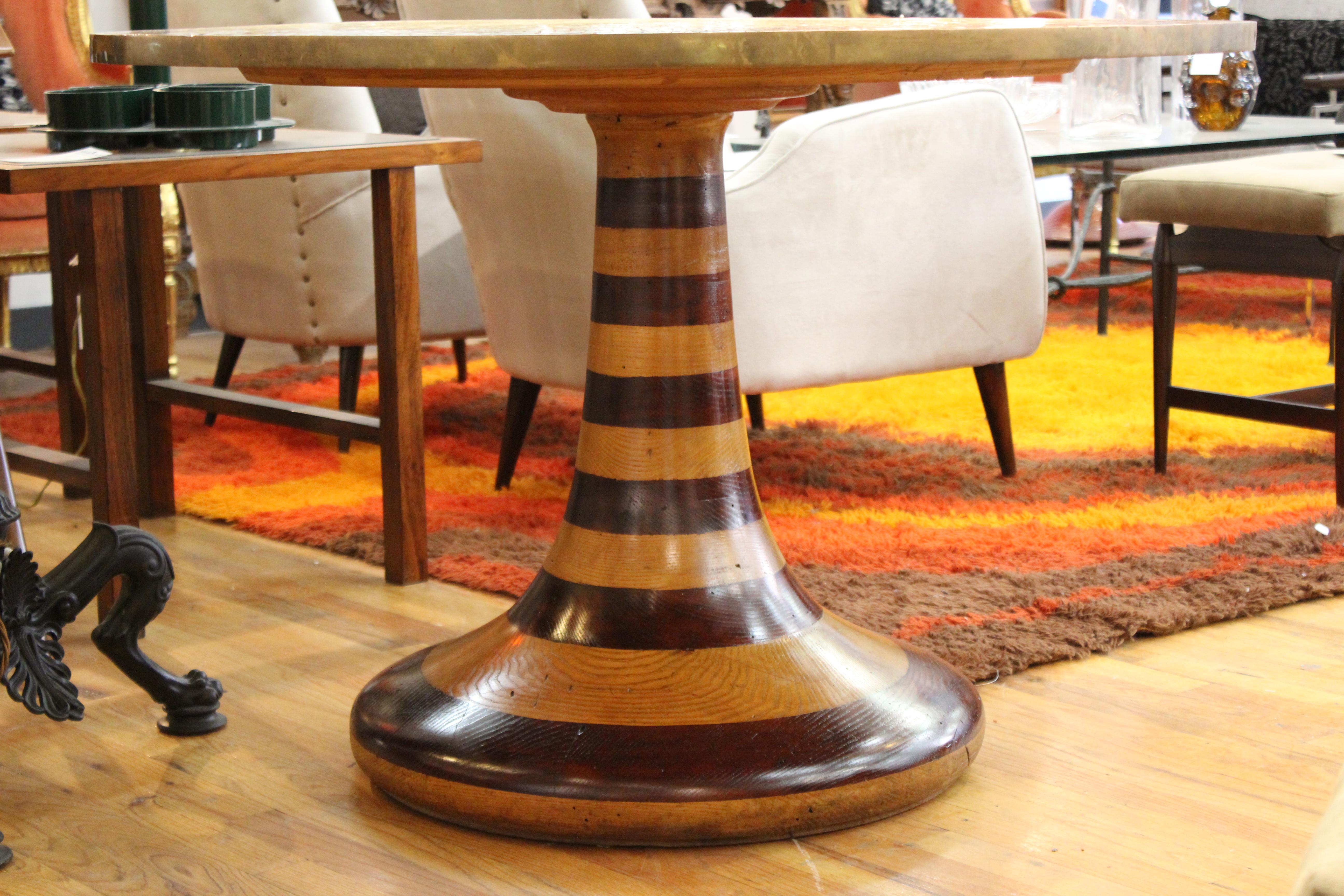 Wendell Castle Style Mid-Century Modern Center Table with Gold Mosaic Top 1