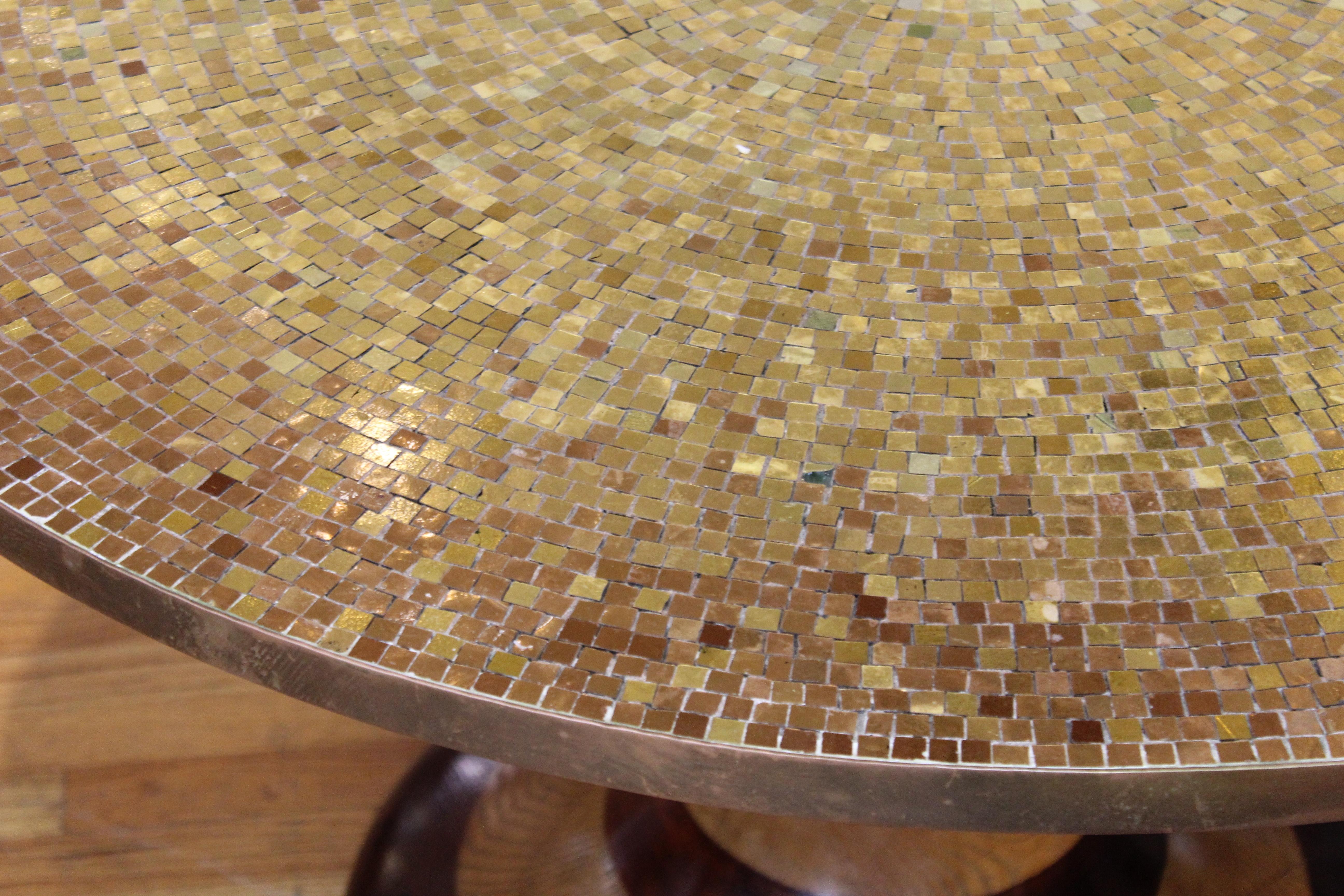 Wendell Castle Style Mid-Century Modern Center Table with Gold Mosaic Top 2