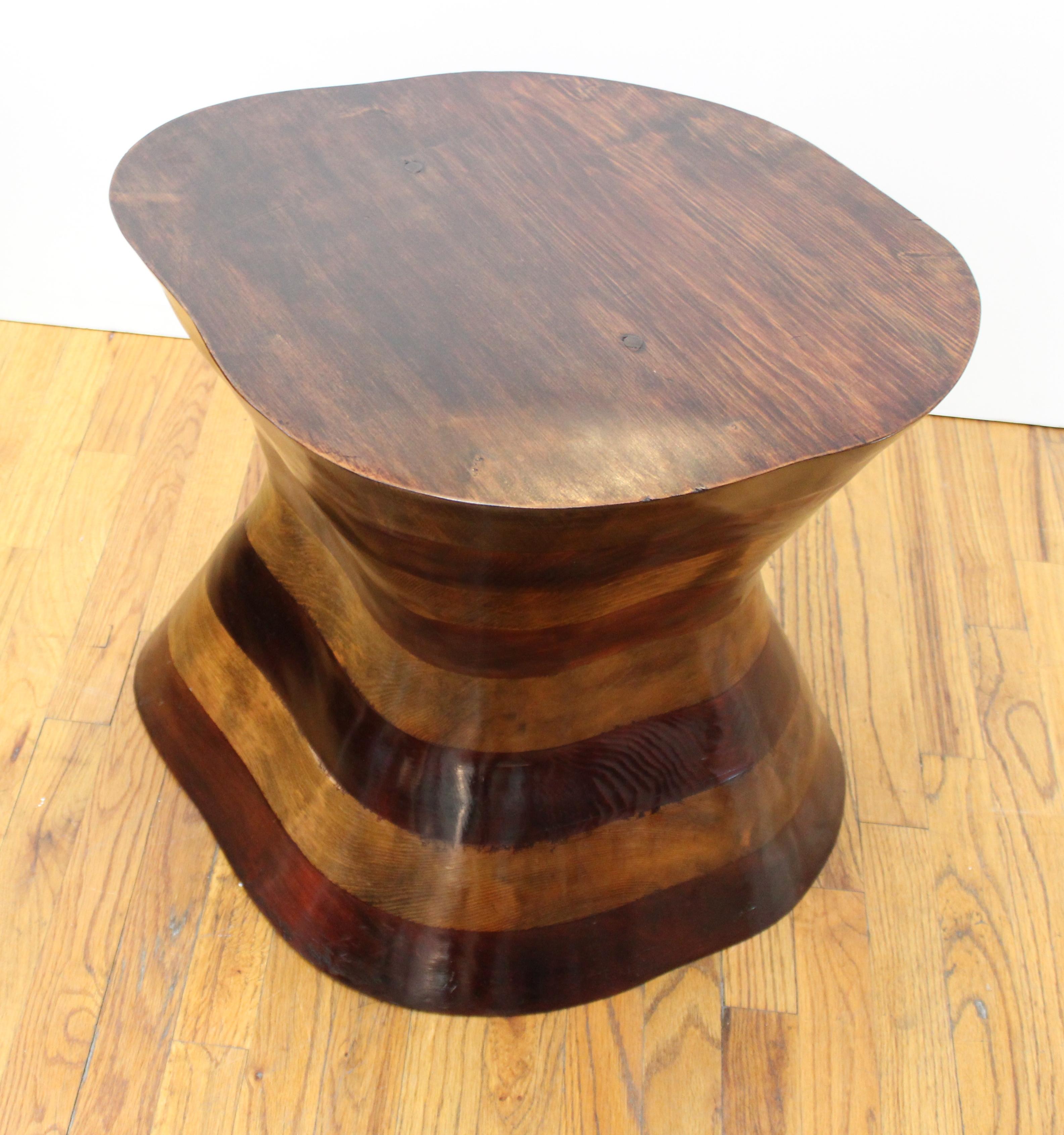 Wendell Castle Style Postmodern Wood Side Table 4