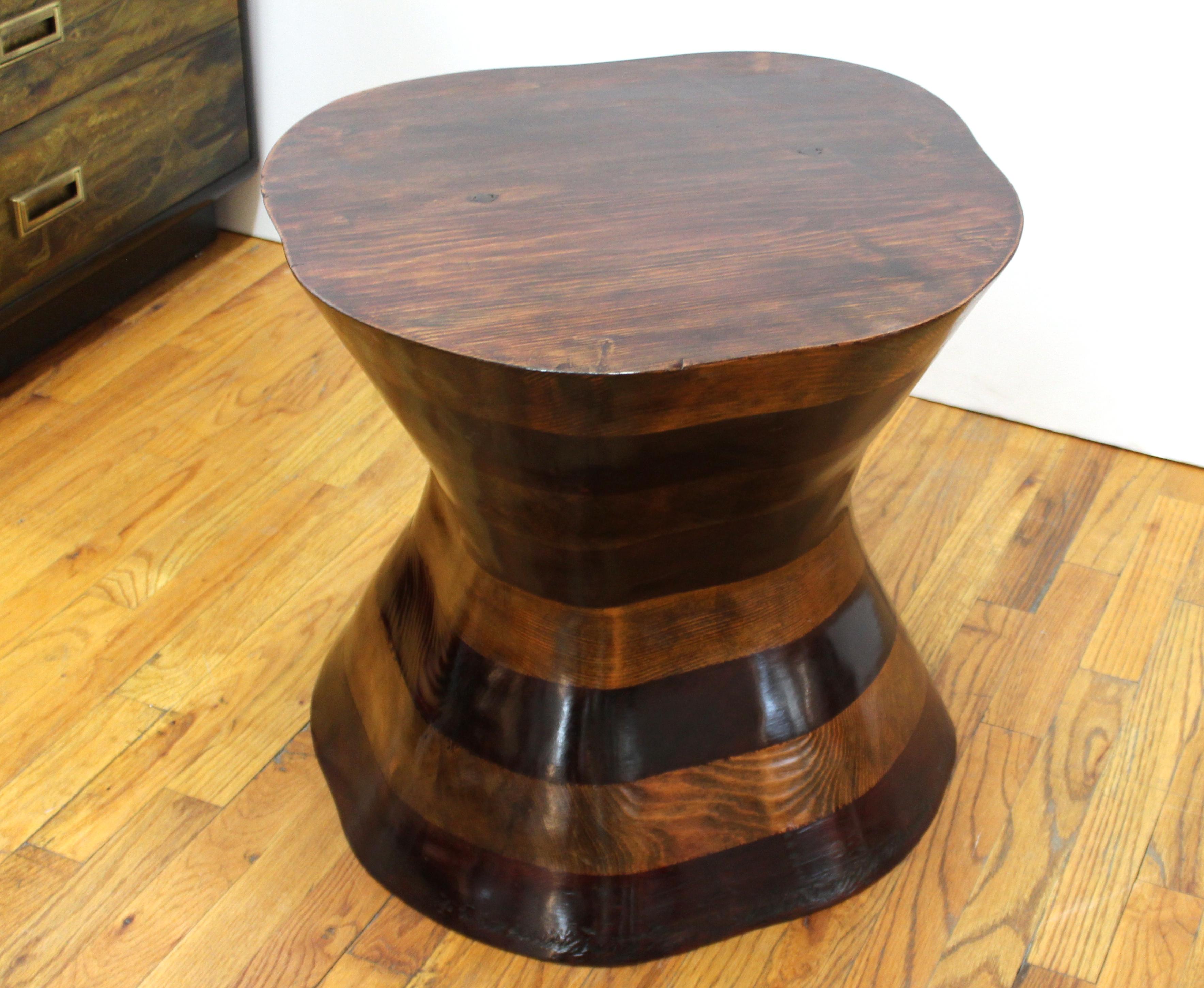 Wendell Castle Style Postmodern Wood Side Table 5