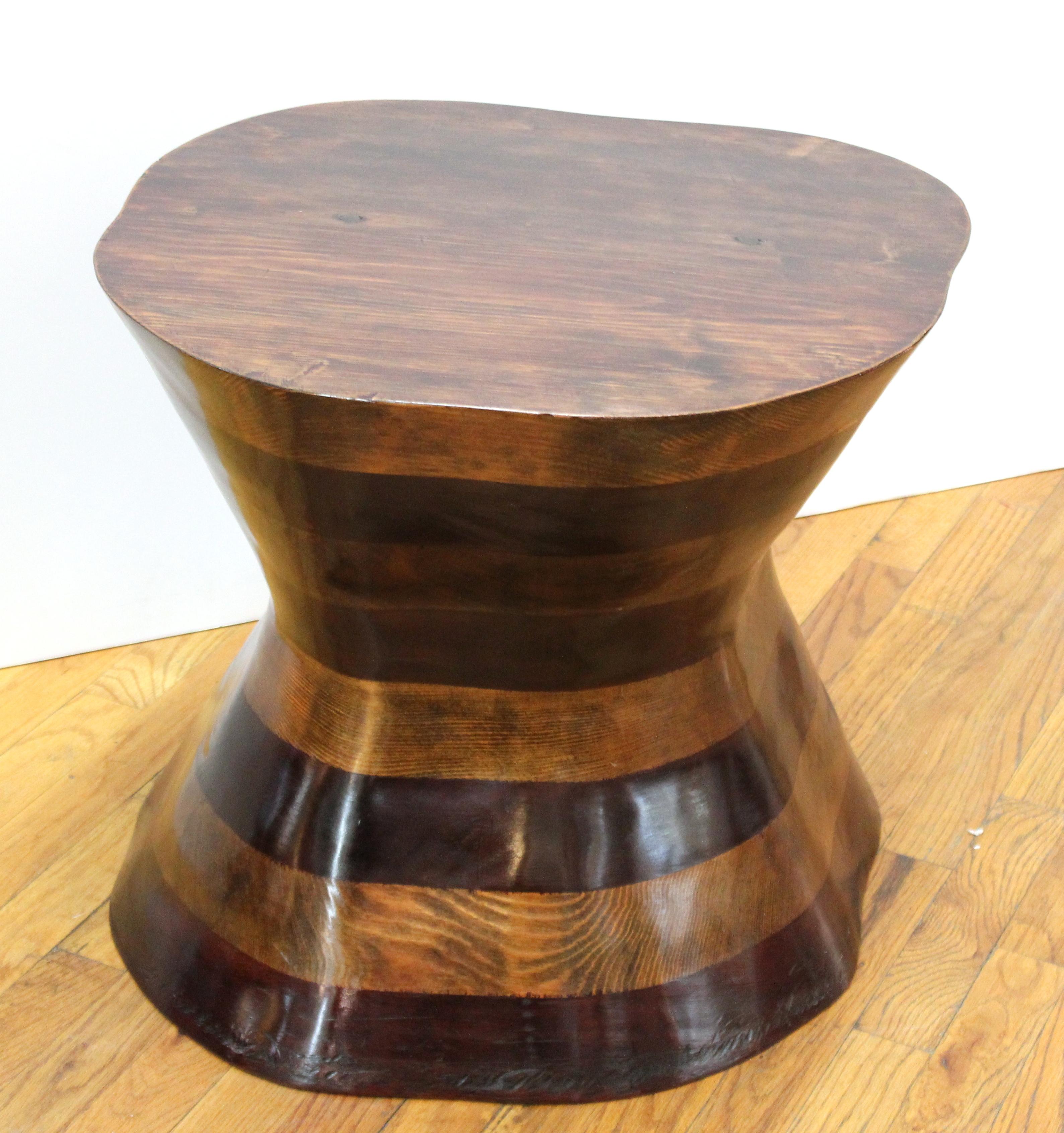 Wendell Castle Style Postmodern Wood Side Table In Good Condition In New York, NY