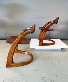 Wendell Castle Zephyr Armchairs, Walnut & Curly Maple, 1976