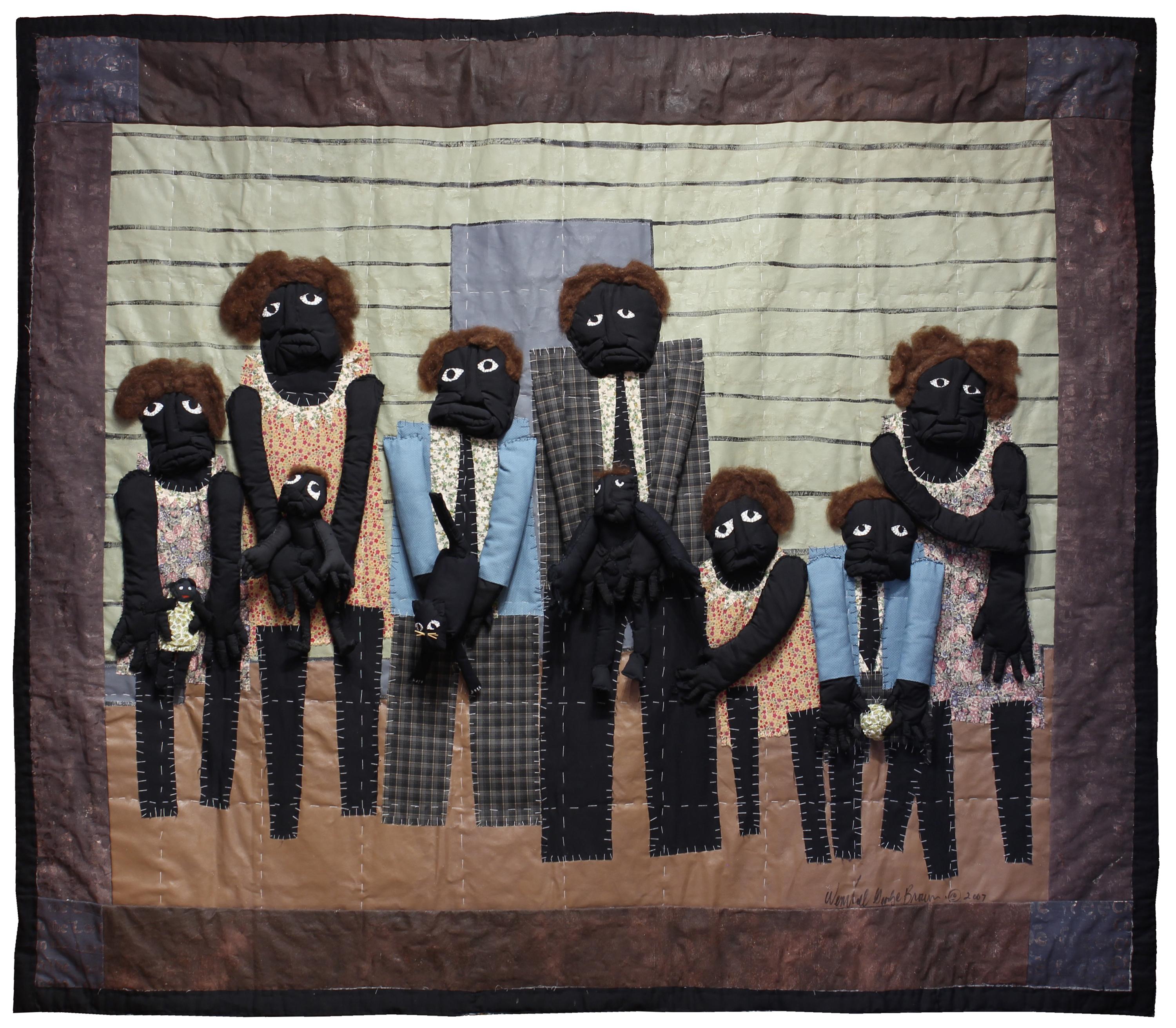 Wendell George Brown Figurative Sculpture - 'Bound for the Promised Land' - quilt - Negro Spiritual - figurative textile