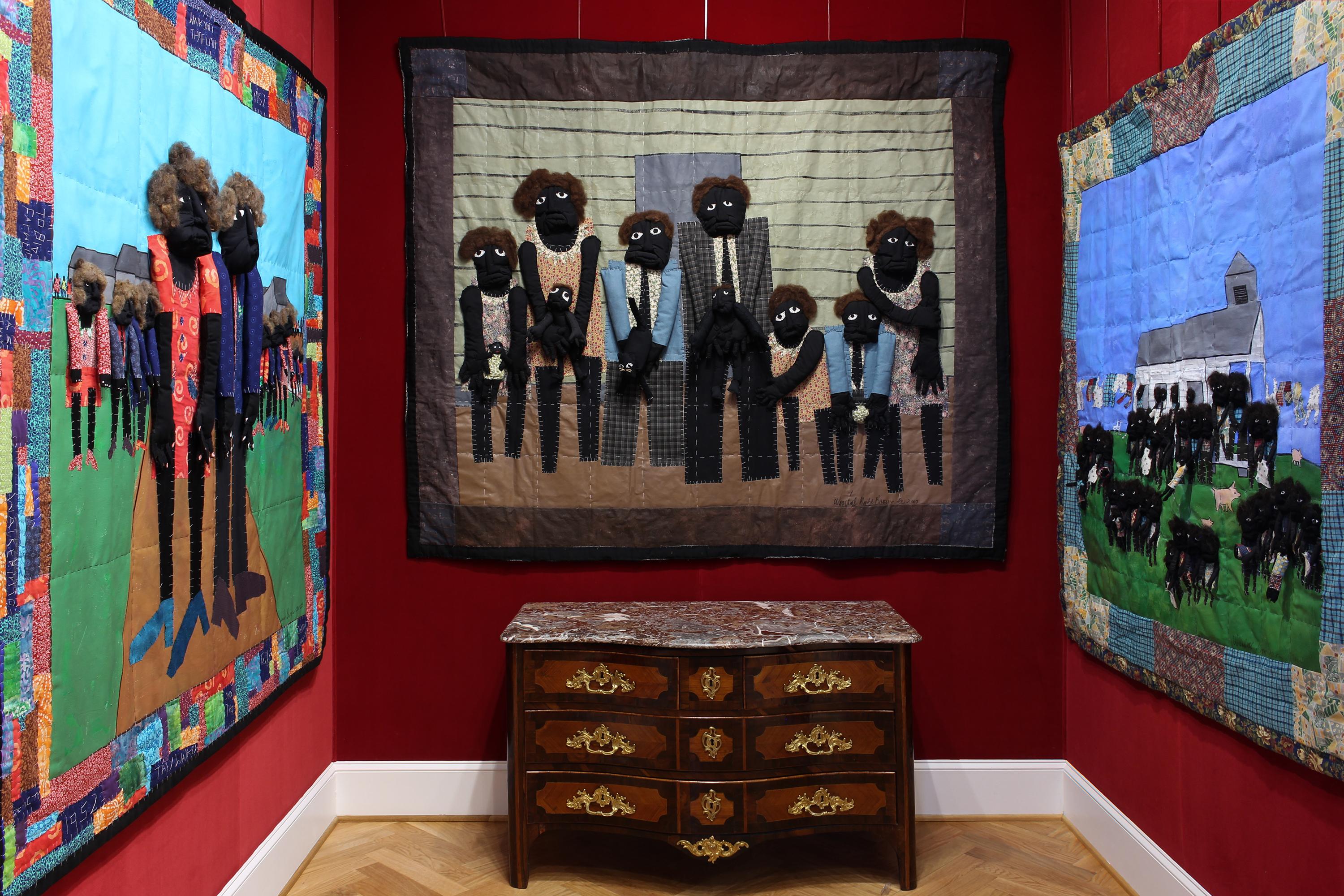 'Swing Low, Sweet Chariot' - quilt - Negro Spirituals - figurative textile  - Folk Art Sculpture by Wendell George Brown