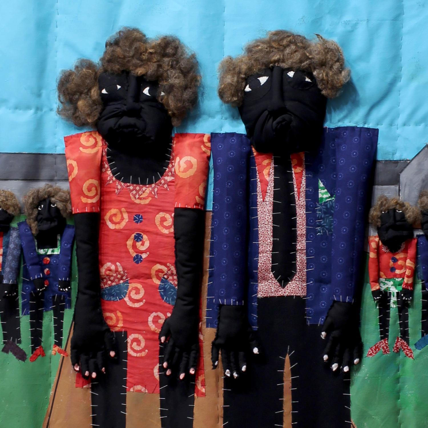 'The Joyous Farewell into the Future' - quilt - Negro Spirituals - figures - Sculpture by Wendell George Brown