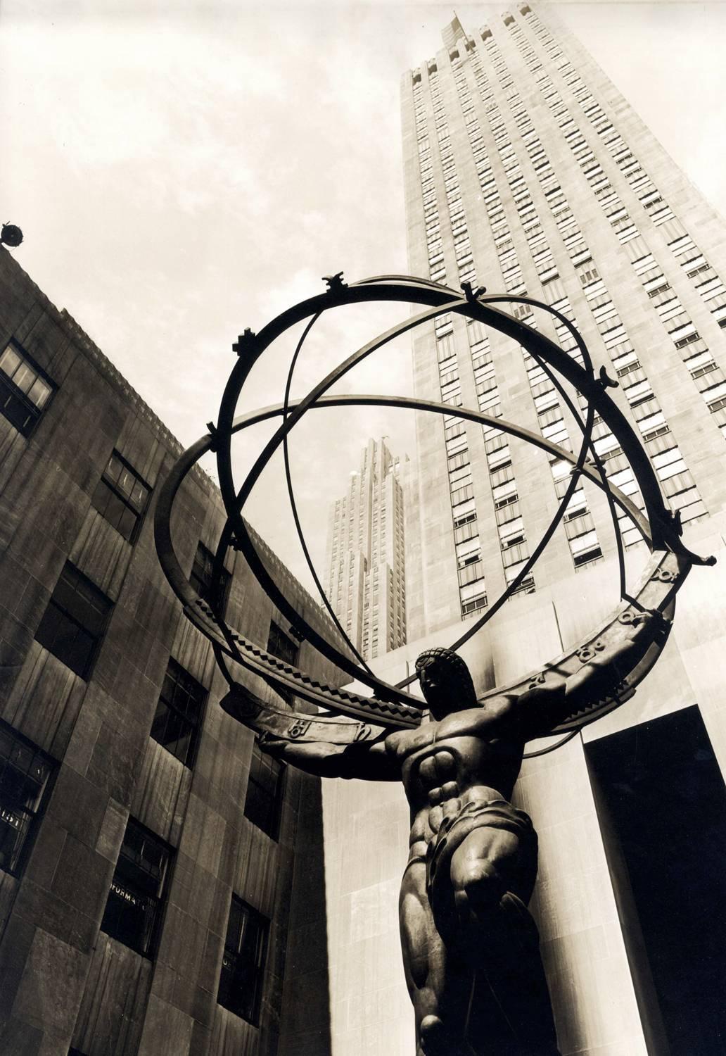 Wendell MacRae Black and White Photograph - Atlas, Rockefeller Center