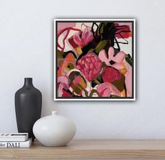 Imogen, Originalgemälde, abstrakte Kunst, floral, figurativ, unter £500