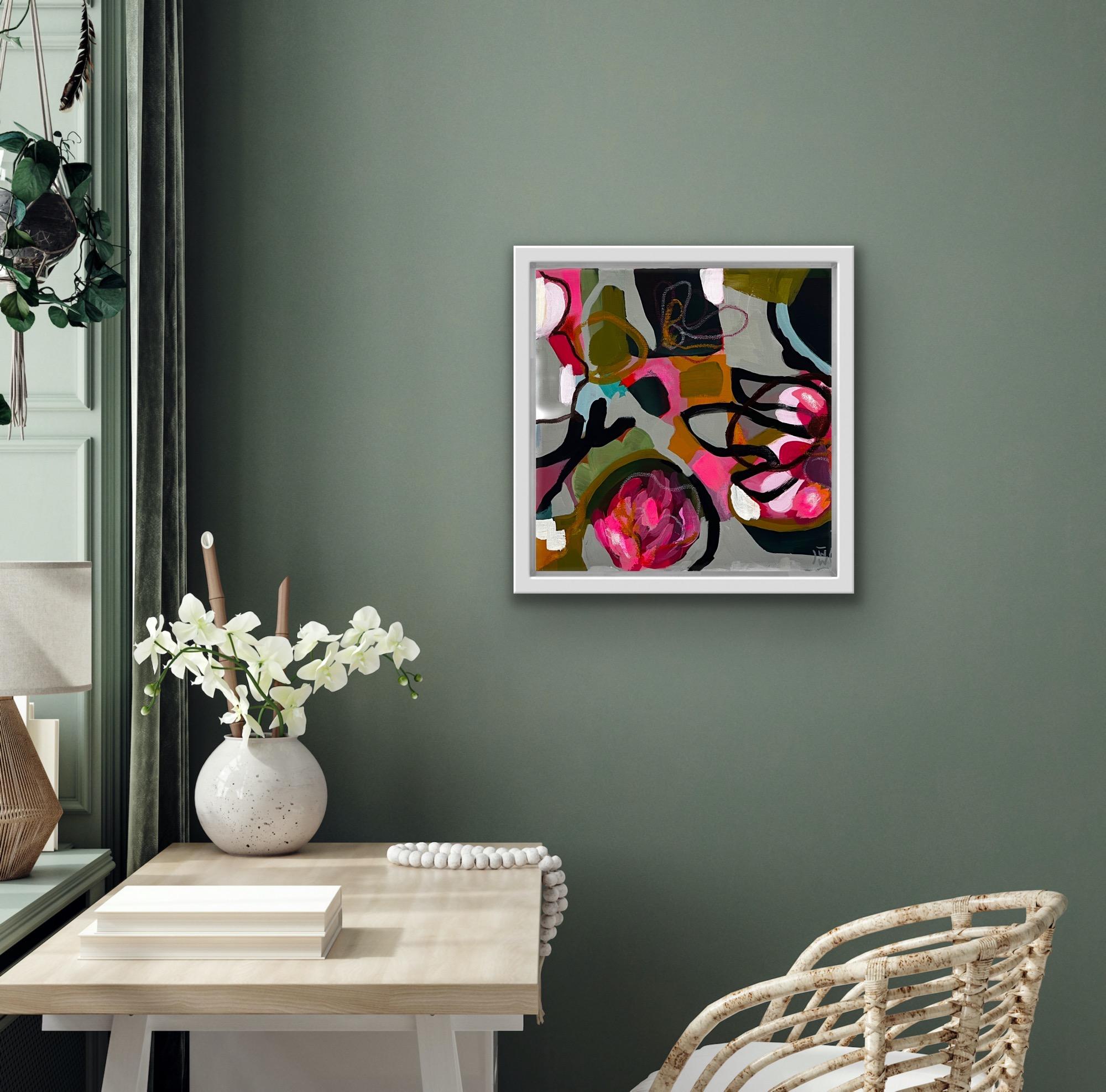 Portia, Floral Art, Bright Flower Painting, Contemporary Abstract Floral Artwork For Sale 2