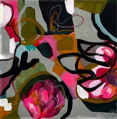 Portia, Floral Art, Bright Flower Painting, Contemporary Abstract Floral Artwork