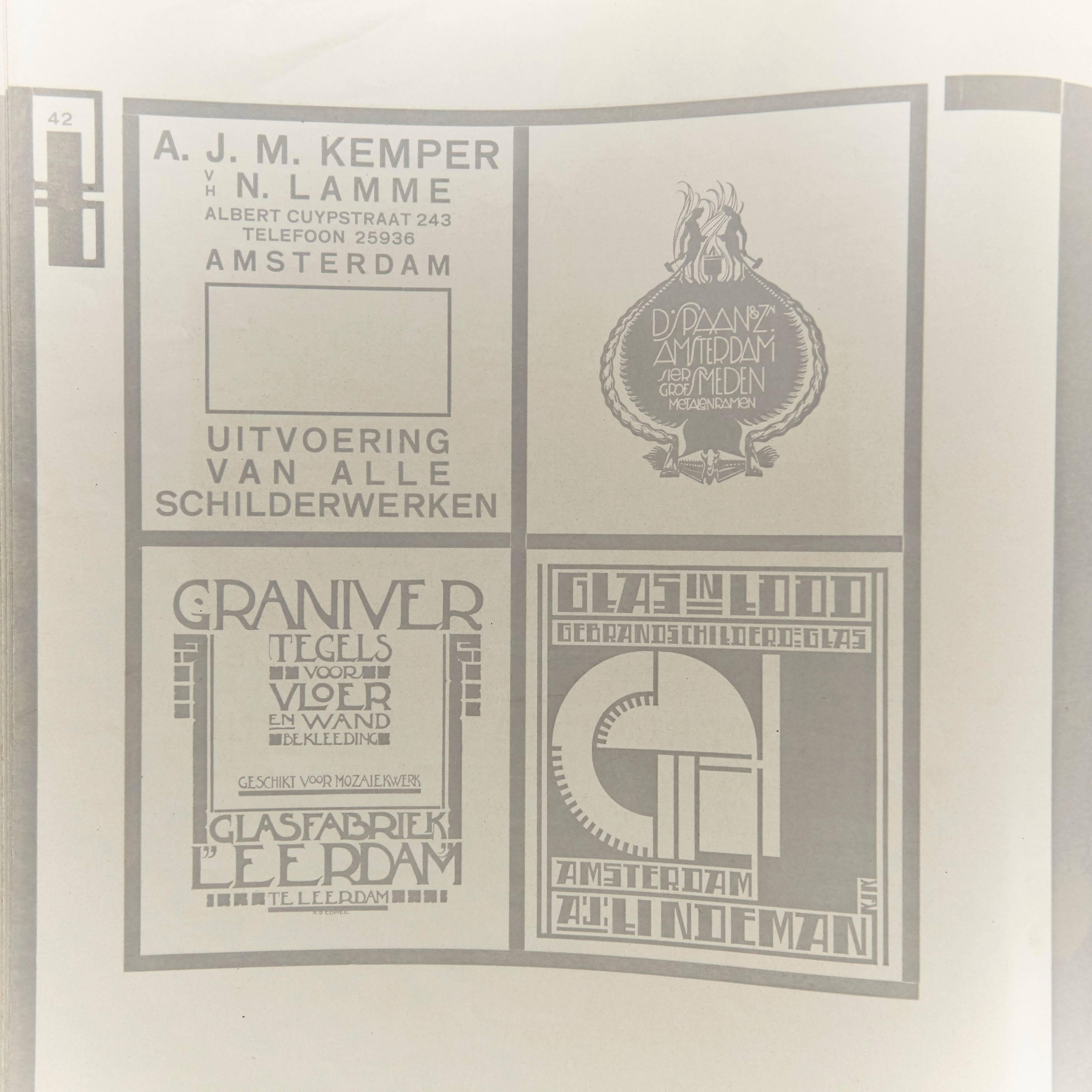 Journal, 'Wendingen,'Shells. Numero 8 / 9 1923, copertina litografica disegnata da R.N. Roland Holst, Amsterdam, Olanda, 1923.    Giornale intitolato 'Wendingen' Maschera numero 8/9 1923    Litografia a colori R. Roland Holst. Tipografia H. Th.