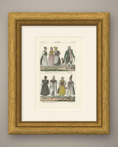 Wendish Women in House and Festival Dress with a Paranymph and a Bride, 1842