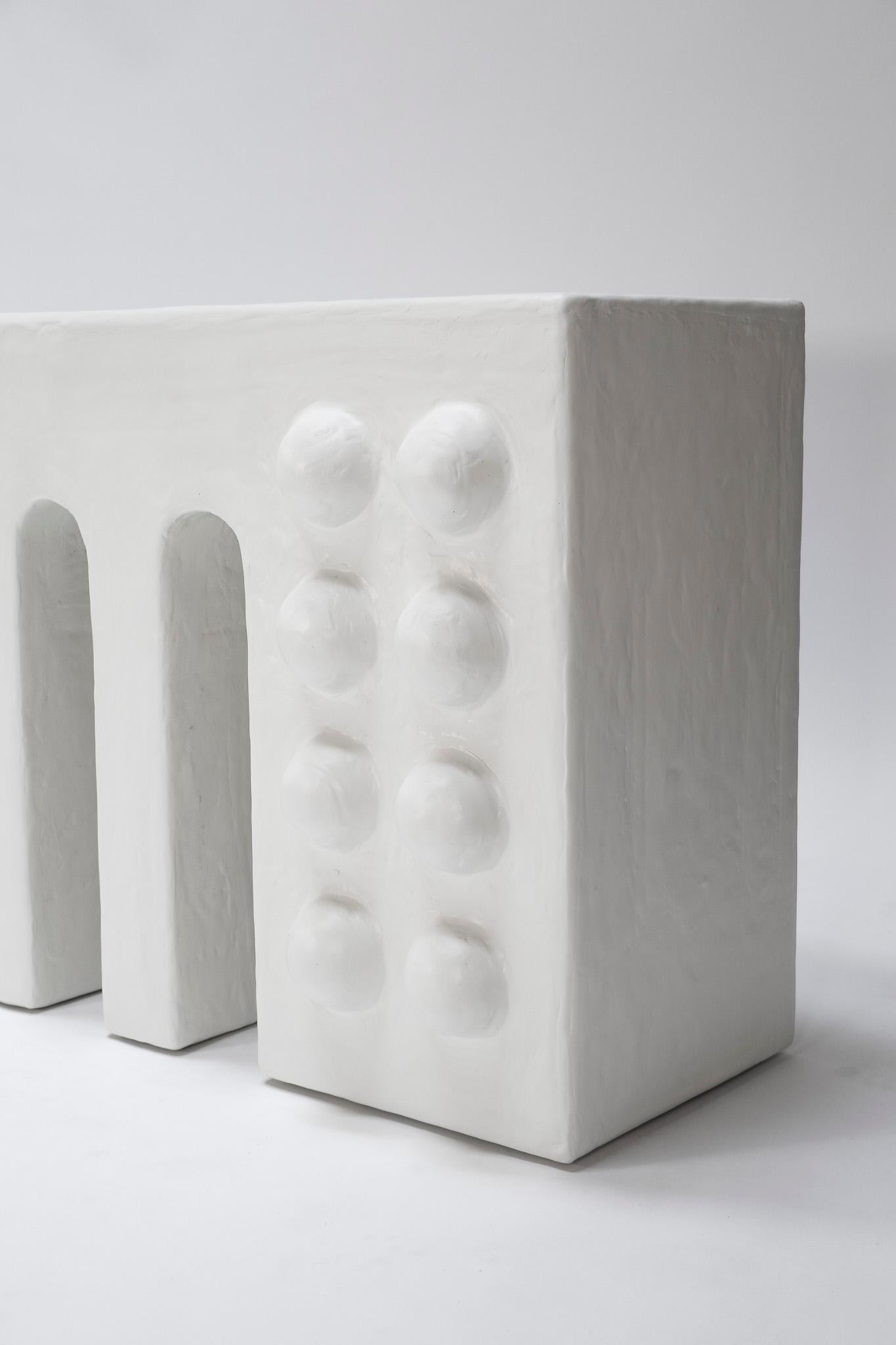 Post-Modern Wendon Console Table in Gypsum & Fiberglass by Brent Warr Studios For Sale