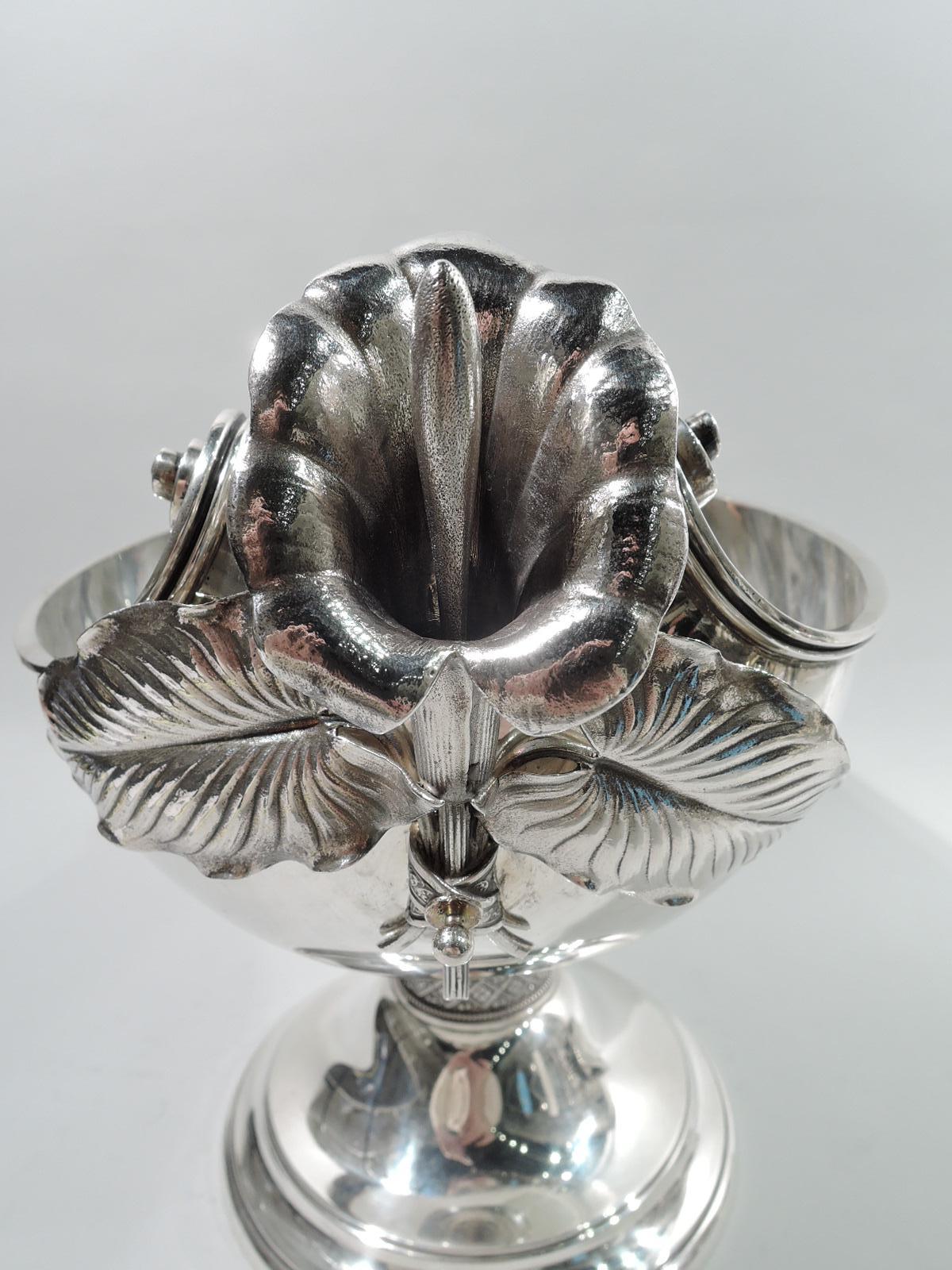 Aesthetic Movement Wendt New York Aesthetic Sterling Silver Calla Lilly Centerpiece Bowl