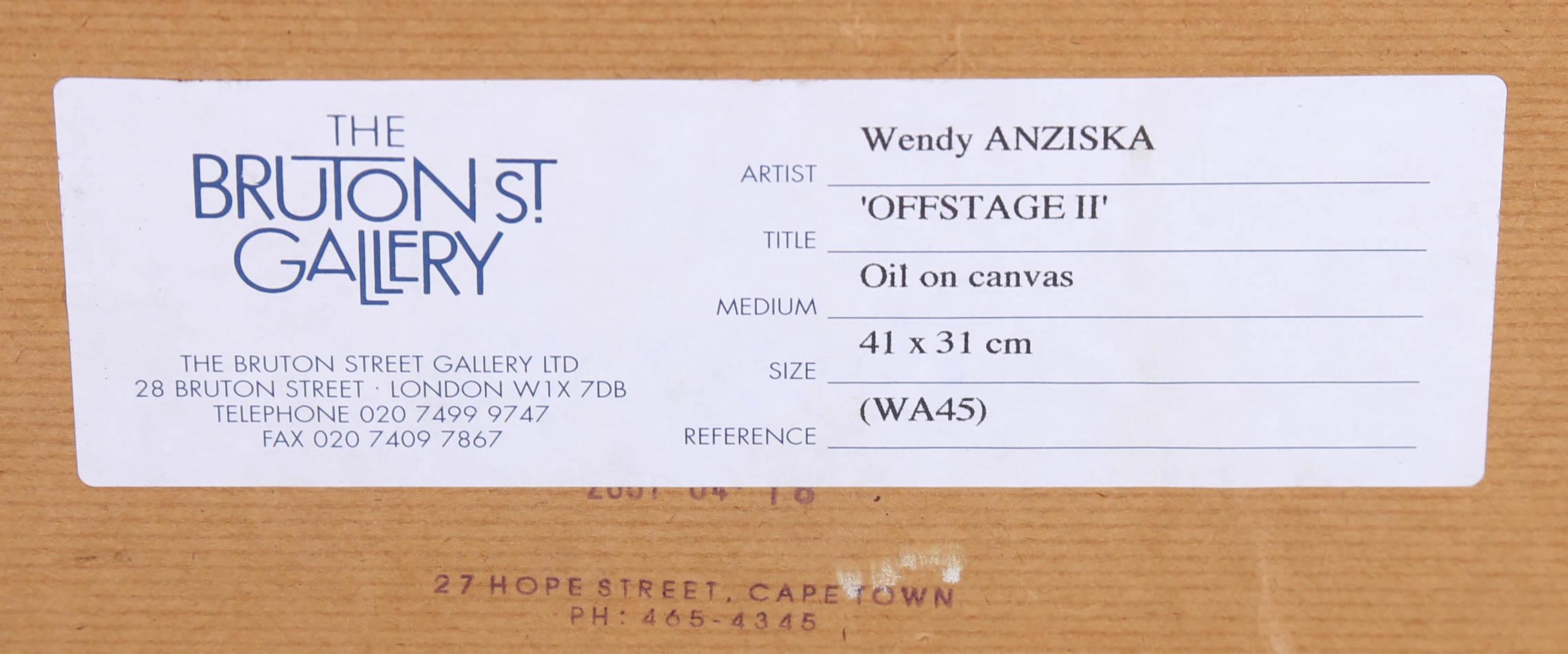 Wendy Anziska (geb. 1945)  lgemlde, Offstage II, 20. Jahrhundert im Angebot 4