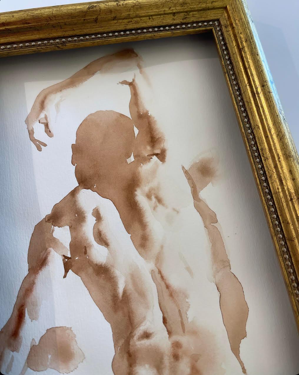 silhouette masculine nue « Alex » - Painting de Wendy Artin