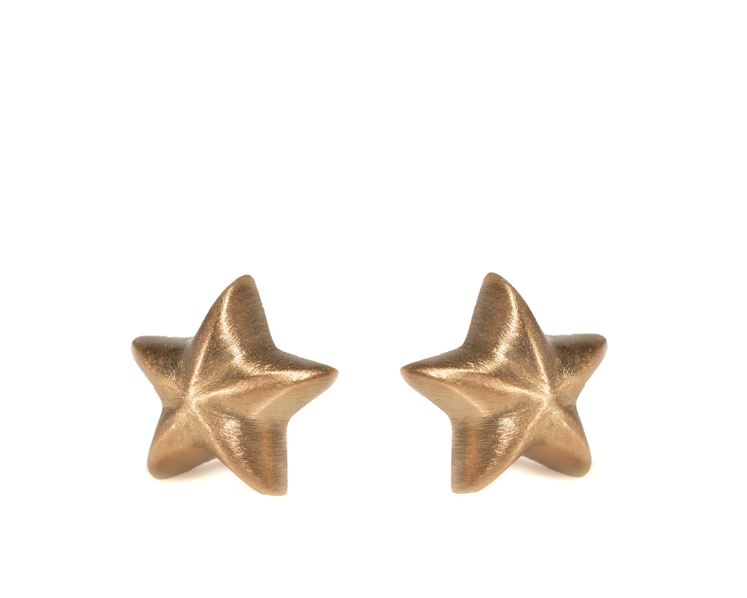 brushed gold stud earrings