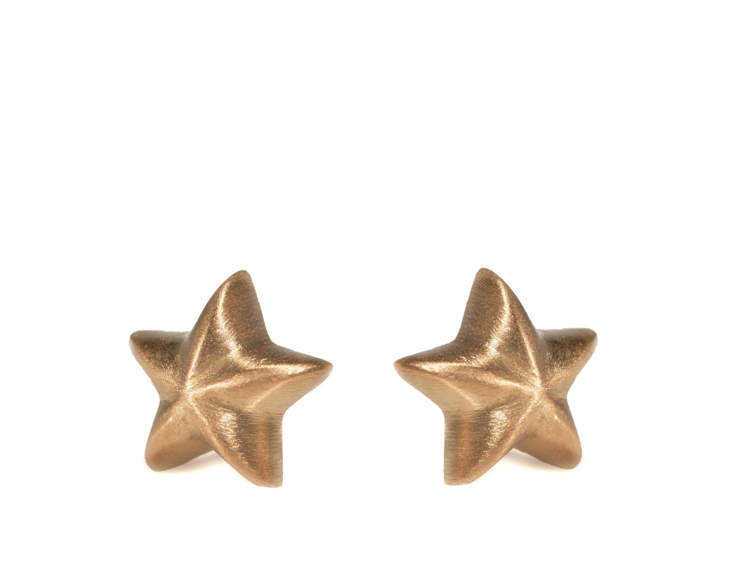 18k gold star earrings