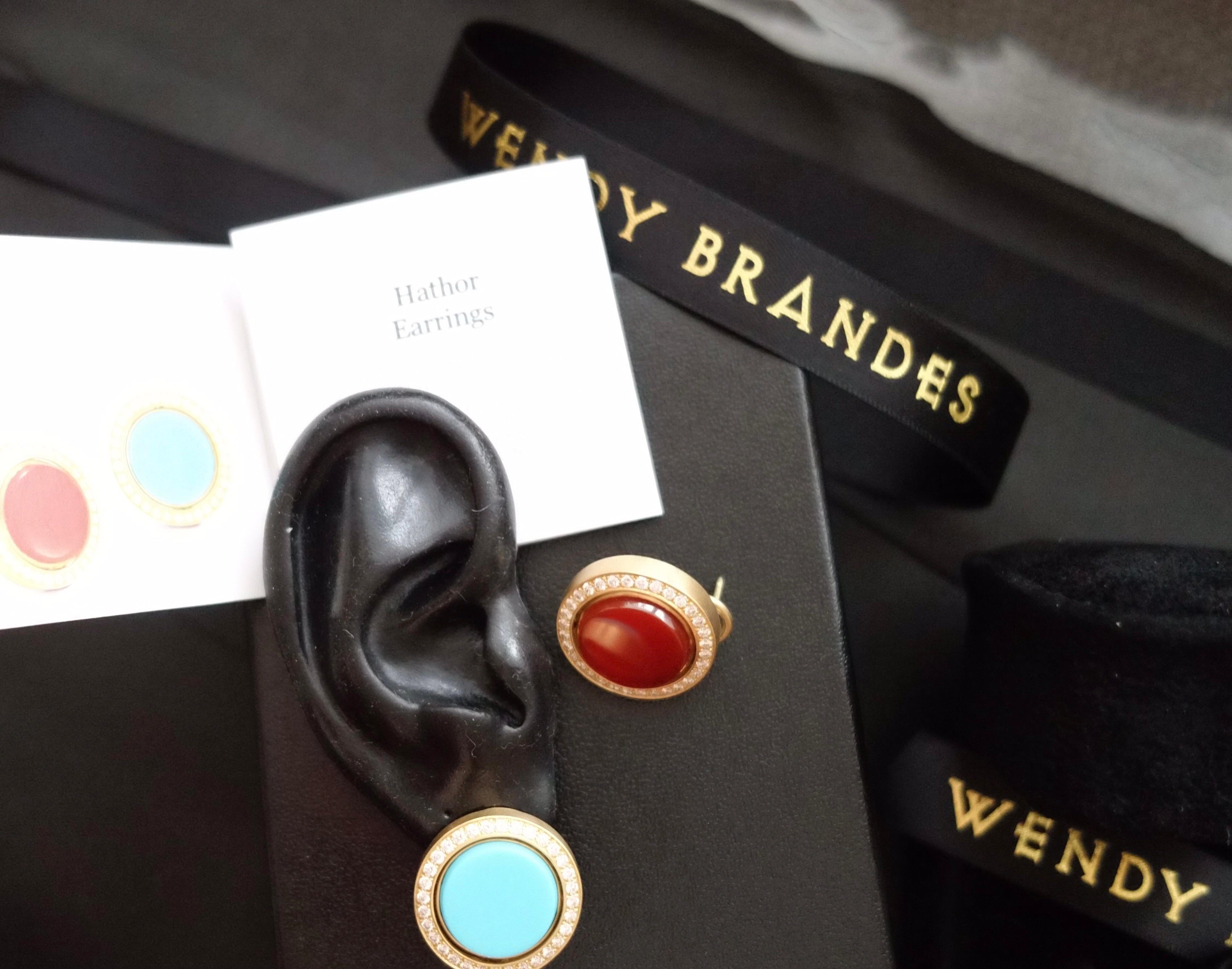 Wendy Brandes 2-in-1 Turquoise and Carnelian 18K Gold Swivel Ring & Earring Set 8