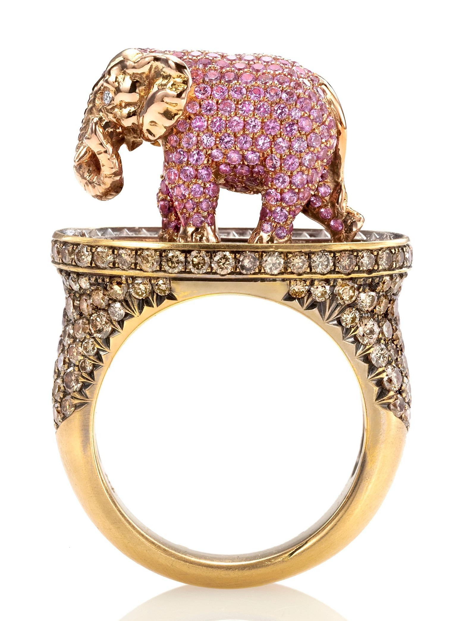 Wendy Brandes 7-Ring Diamond and Colored Gemstone Animal-Design Collection 6