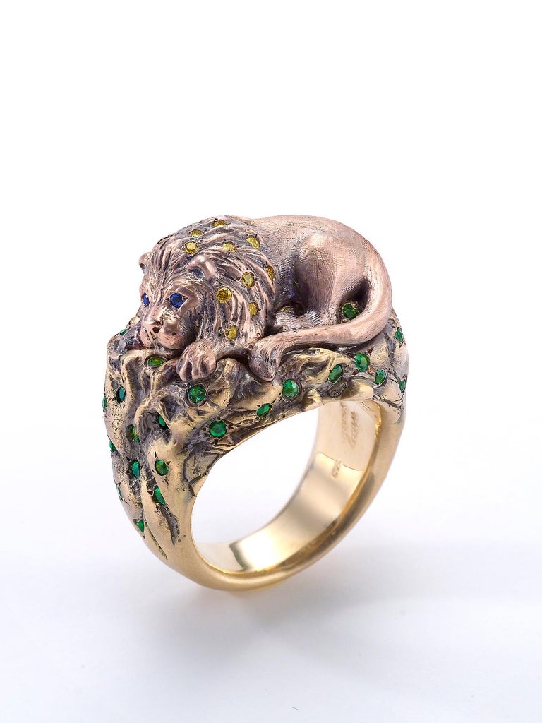 Wendy Brandes 7-Ring Diamond and Colored Gemstone Animal-Design Collection In New Condition For Sale In New York, NY