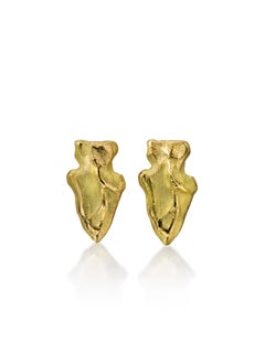 Wendy Brandes Arrowhead Yellow Gold Stud Earrings