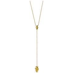 Wendy Brandes Arrowhead Lariat Yellow Gold Y-Necklace