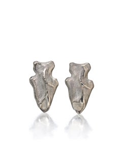 Wendy Brandes Brushed Platinum Single Stud Arrowhead Earring