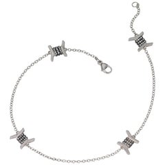 Wendy Brandes Barbed Wire Diamond and Platinum Ankle Punk Ankle Bracelet/Anklet