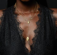 Wendy Brandes Barbed Wire Motif Satin-Finish Platinum Necklace With Diamonds