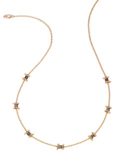 Wendy Brandes Barbed Wire 18K Satin-Finish Yellow Gold Necklace With Diamonds
