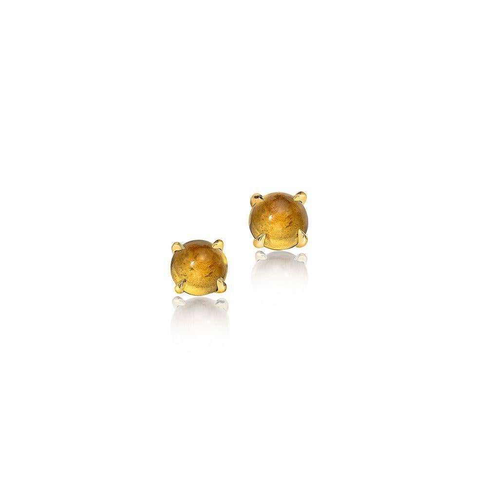 The mellow yellow of citrine is a great neutral for anyone, any time, and the cabochon cut gives these studs a special glow. (P.S. Citrine is also November's birthstone.)

18K yellow gold.
6 mm cabochon citrines.
Price is for pair.
Made in New York