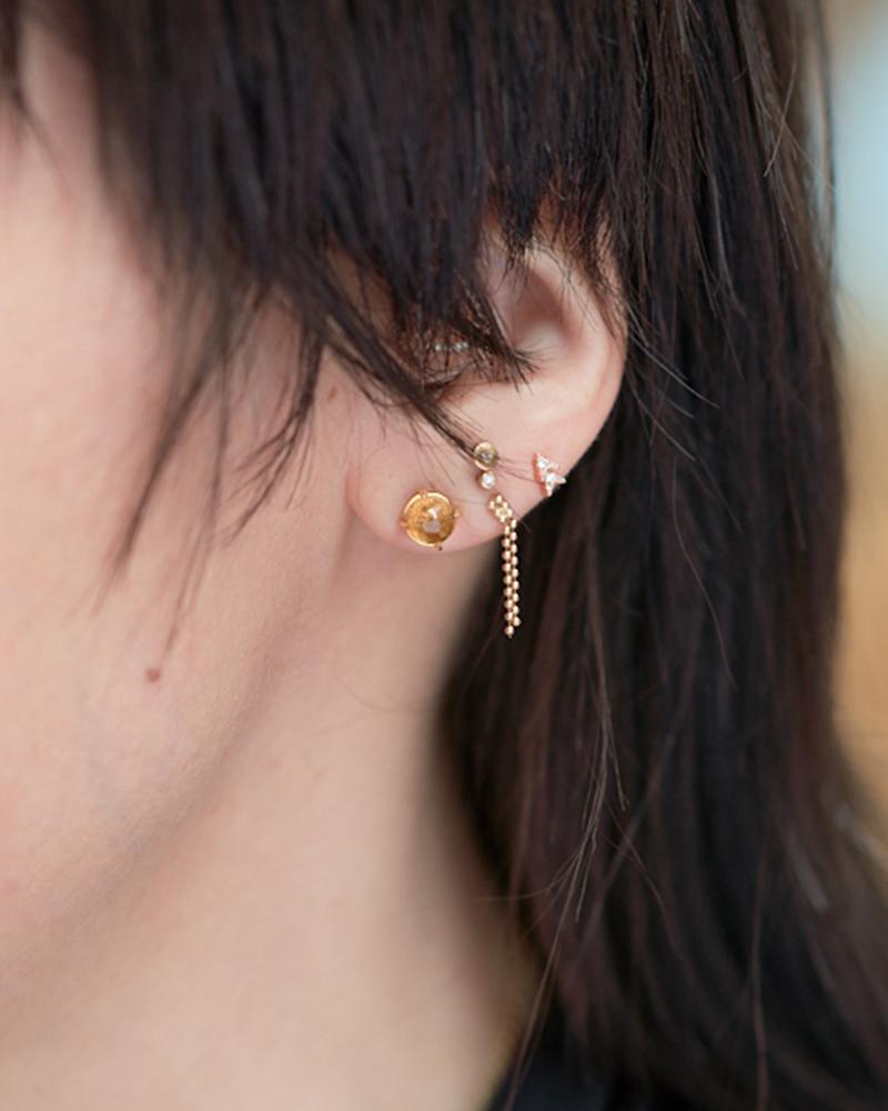 Women's or Men's Wendy Brandes Cabochon Citrine Stud Birthstone Earrings in 18K Yellow Gold