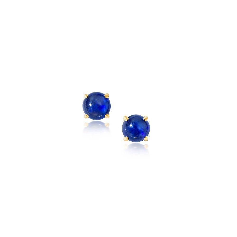 18K yellow gold.
6 mm cabochon blue sapphires.
Price is for pair.
Made in New York City.

Perfect for the September babe in your life!